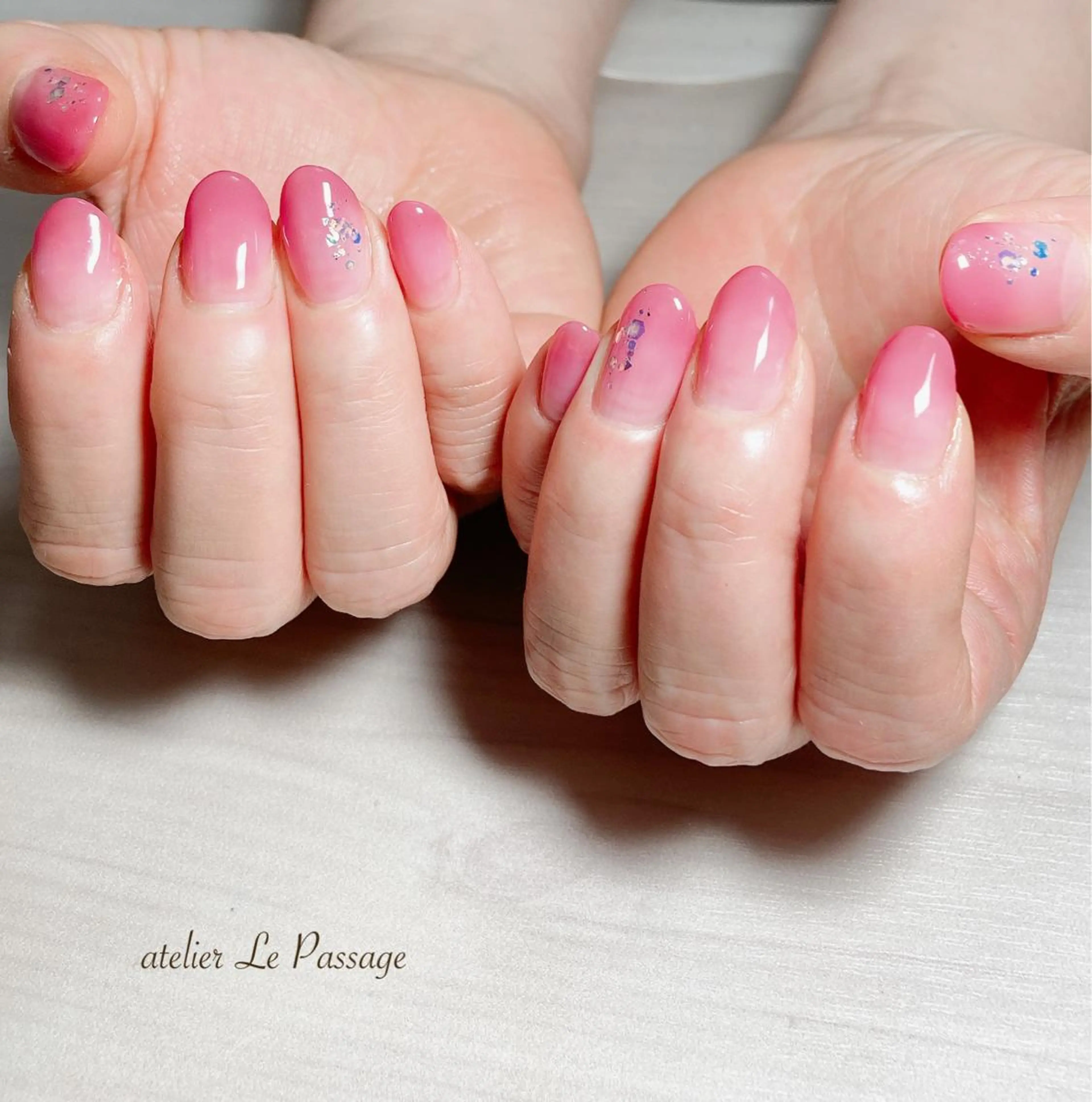ネイル ジェルネイル グラデーション パラジェル ピンク 春ネイル Atelier Le Passage所属・h nakatsukaのネイルデザイン