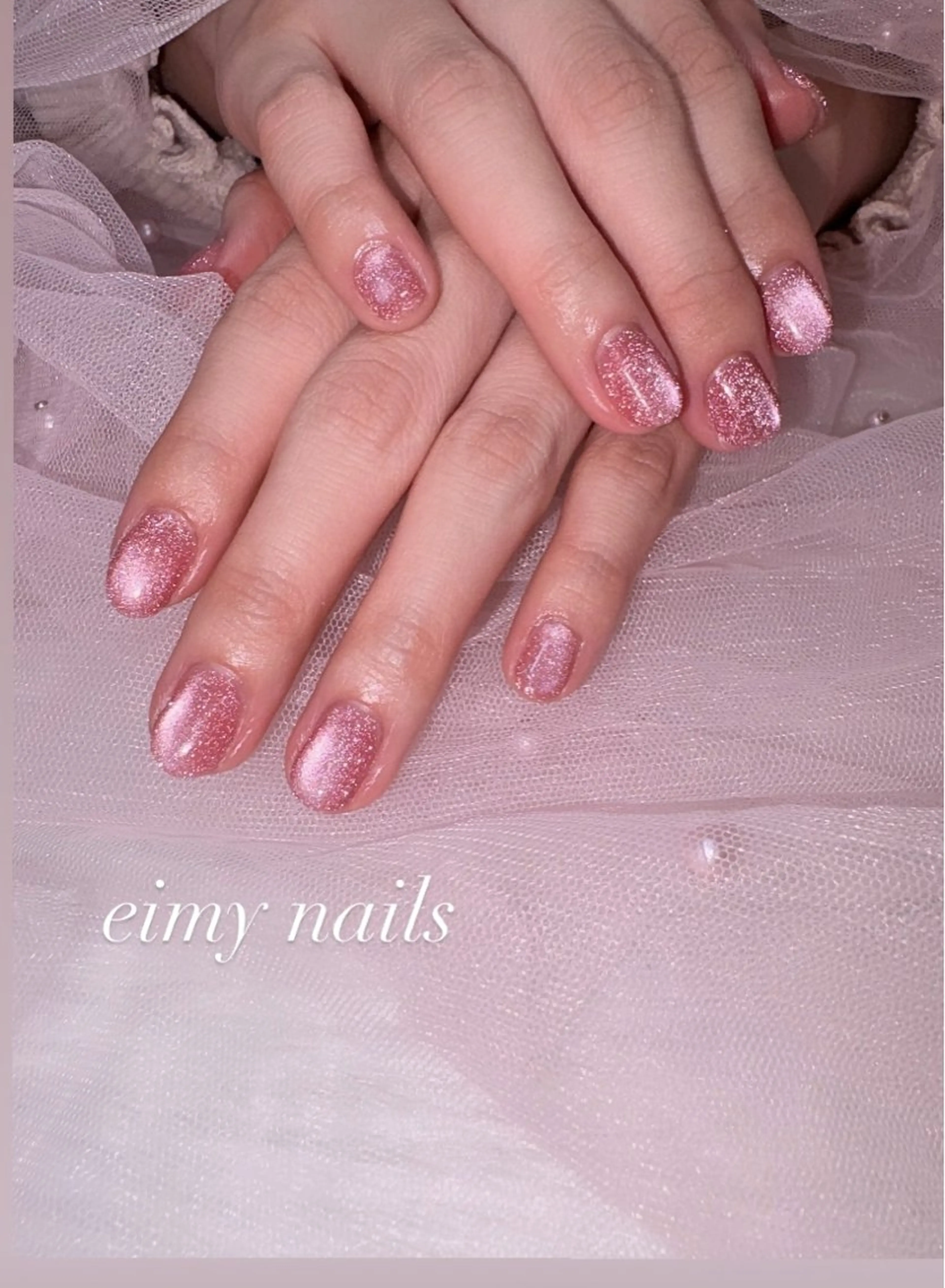 ネイル フラッシュネイル ラメ(グリッター) マグネットネイル マグネットワンカラー ワンカラーネイル ハンドネイル 🤍eimy nails🤍所属・eimy nails♡のネイルデザイン