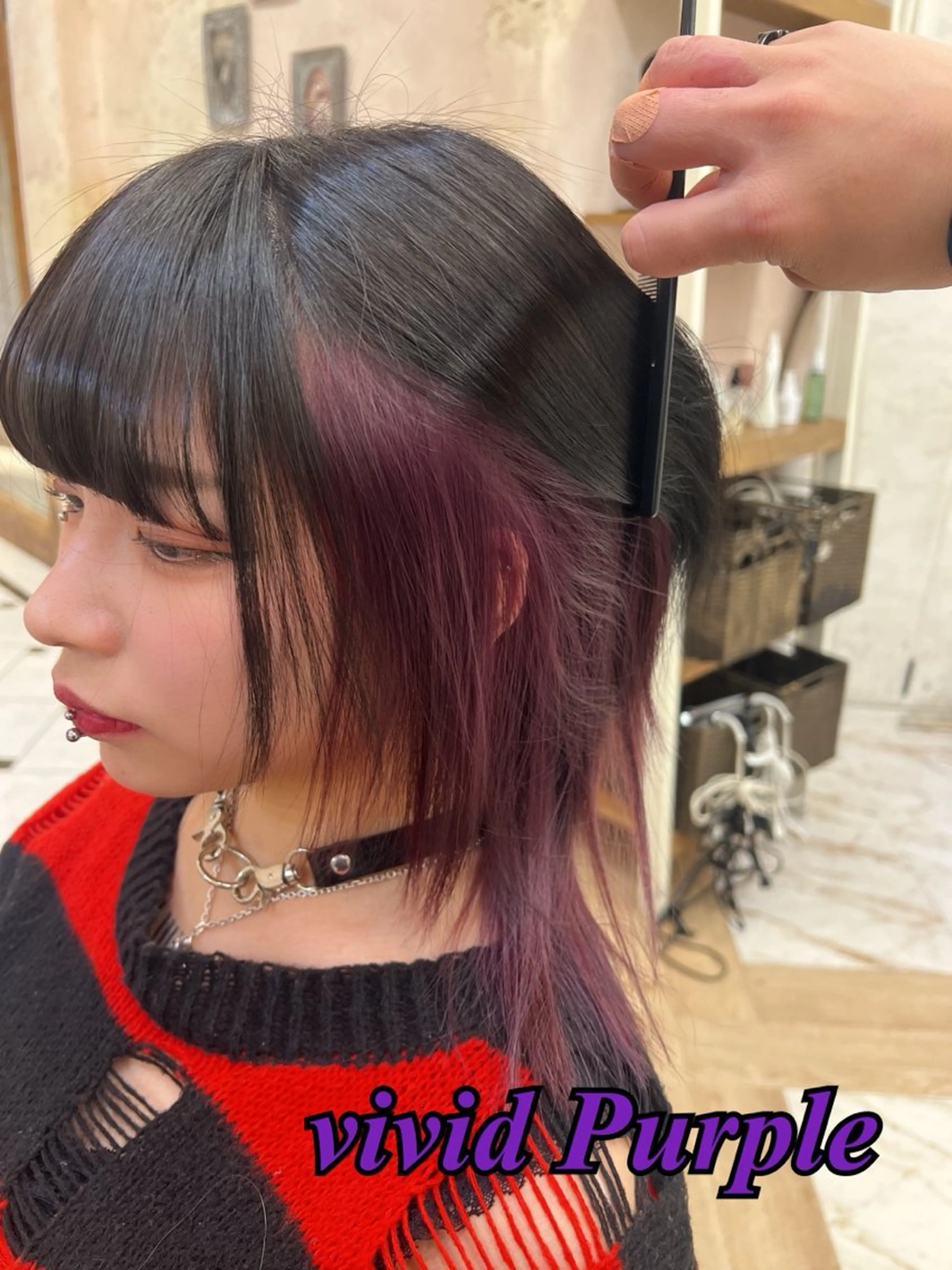 ミディアム カラー ヘアカラー トリートメント ヘッドスパ 縮毛矯正/ブリーチ なしダブルカラー輝希のヘアスタイル