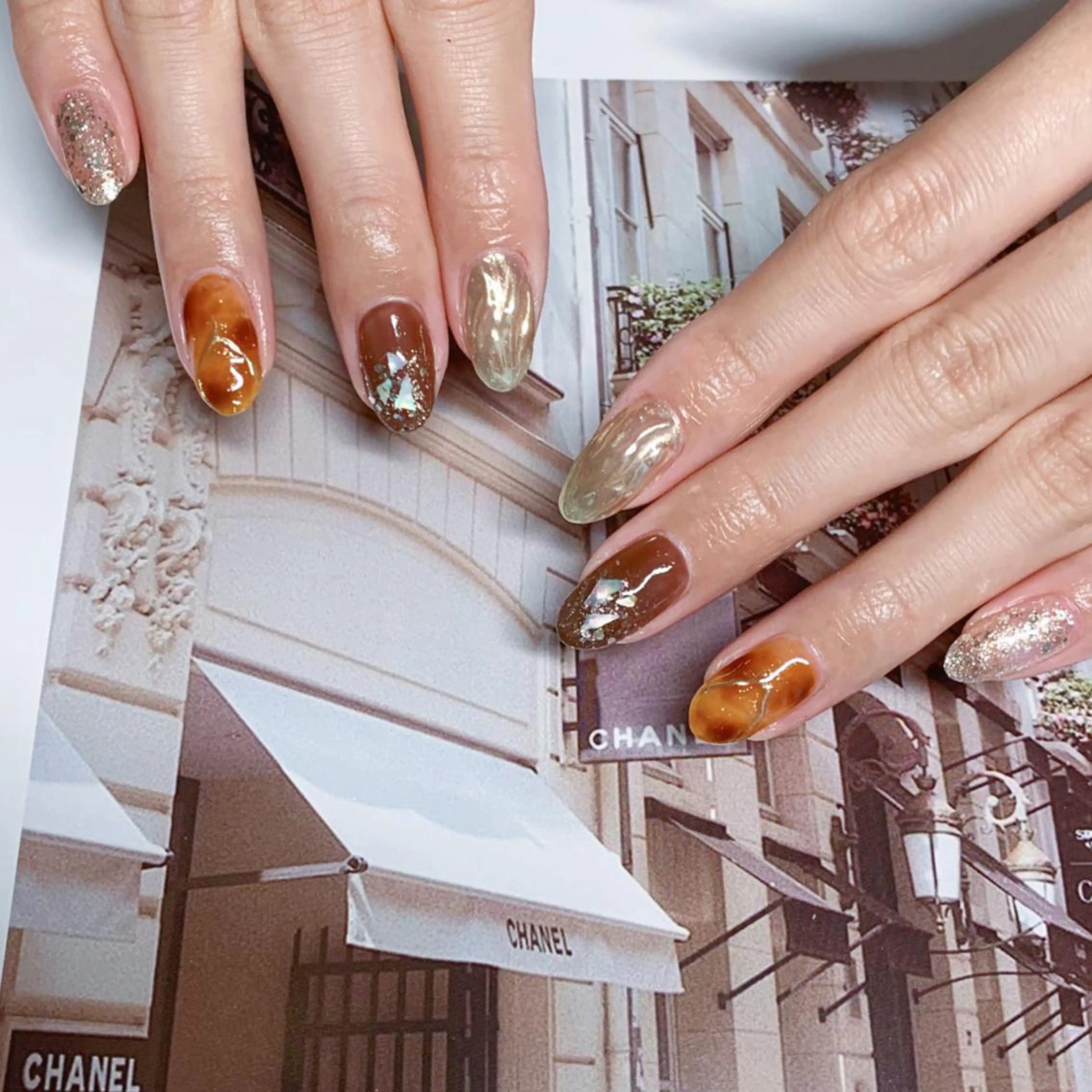 ネイル オーロラネイル フットネイル フレンチネイル ジェルネイル 韓国ネイル ハンドネイル ハンドケア 【ENサロン】 Rei🎀Nailのネイルデザイン