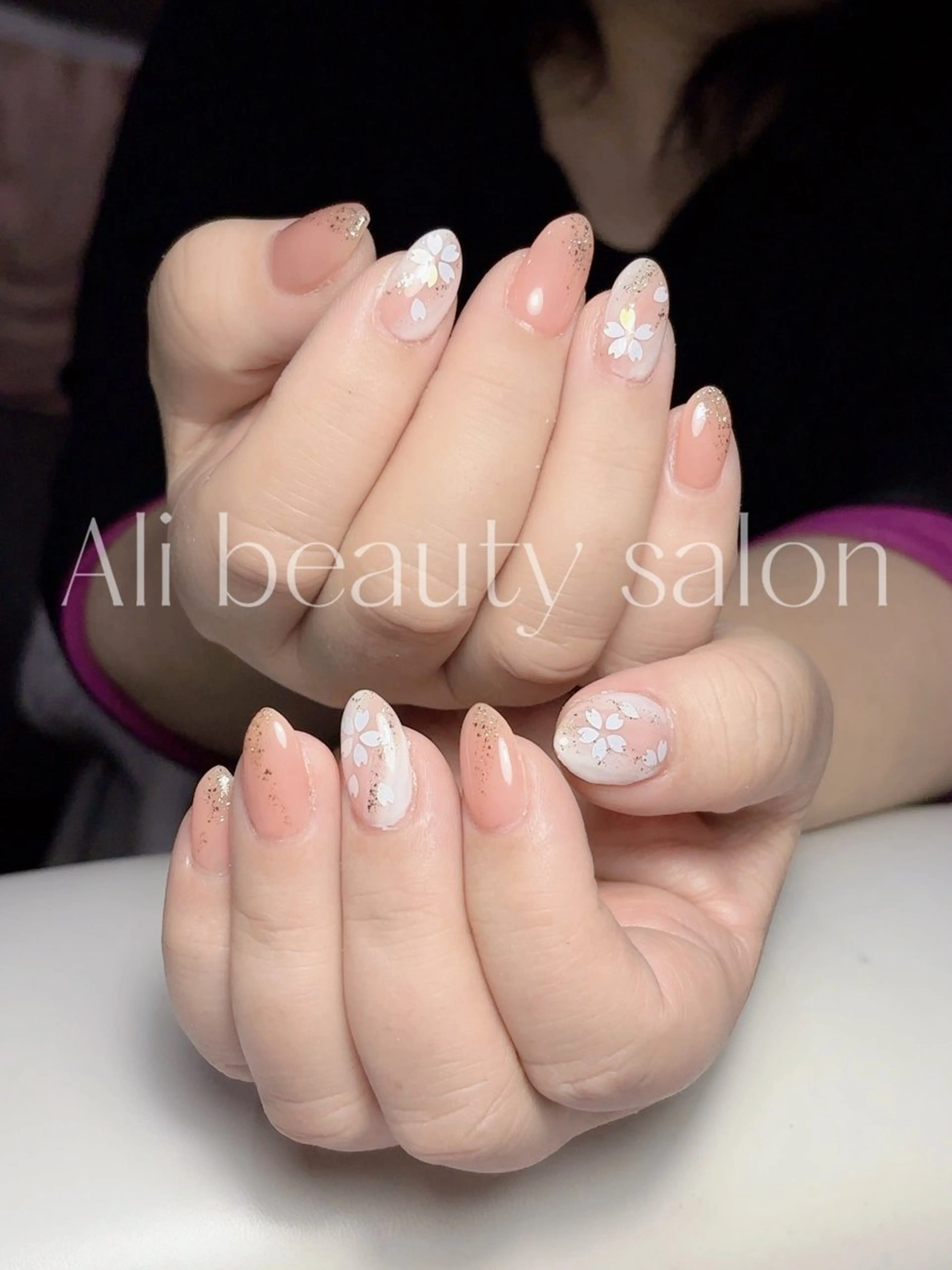 ネイル 桜ネイル 持ち込み ハンドネイル Ali 新小岩 ネイル専門のネイルデザイン