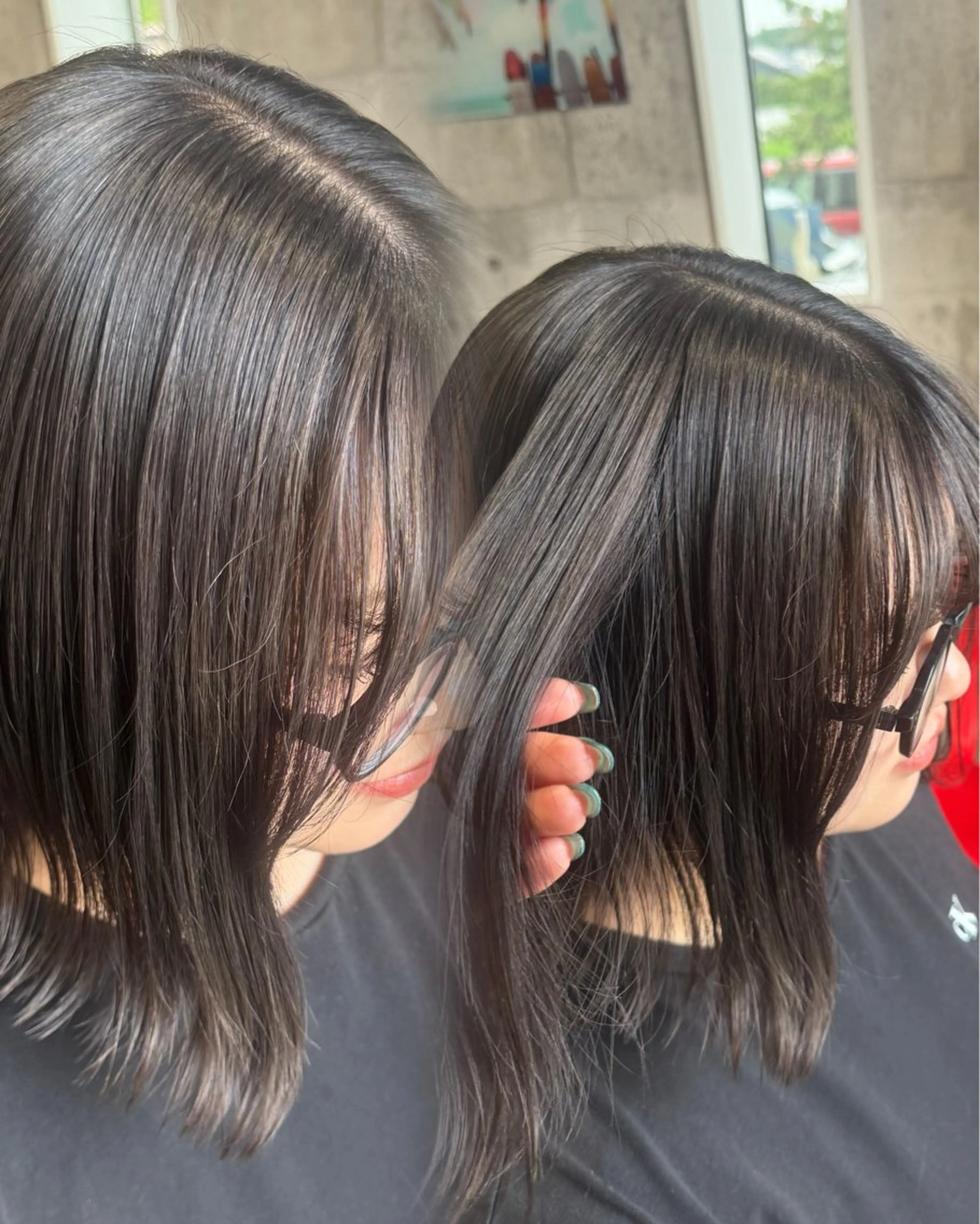 カラー ブリーチ グレージュ ハイトーンカラー ヘアカラー 矢野 夢果のヘアスタイル