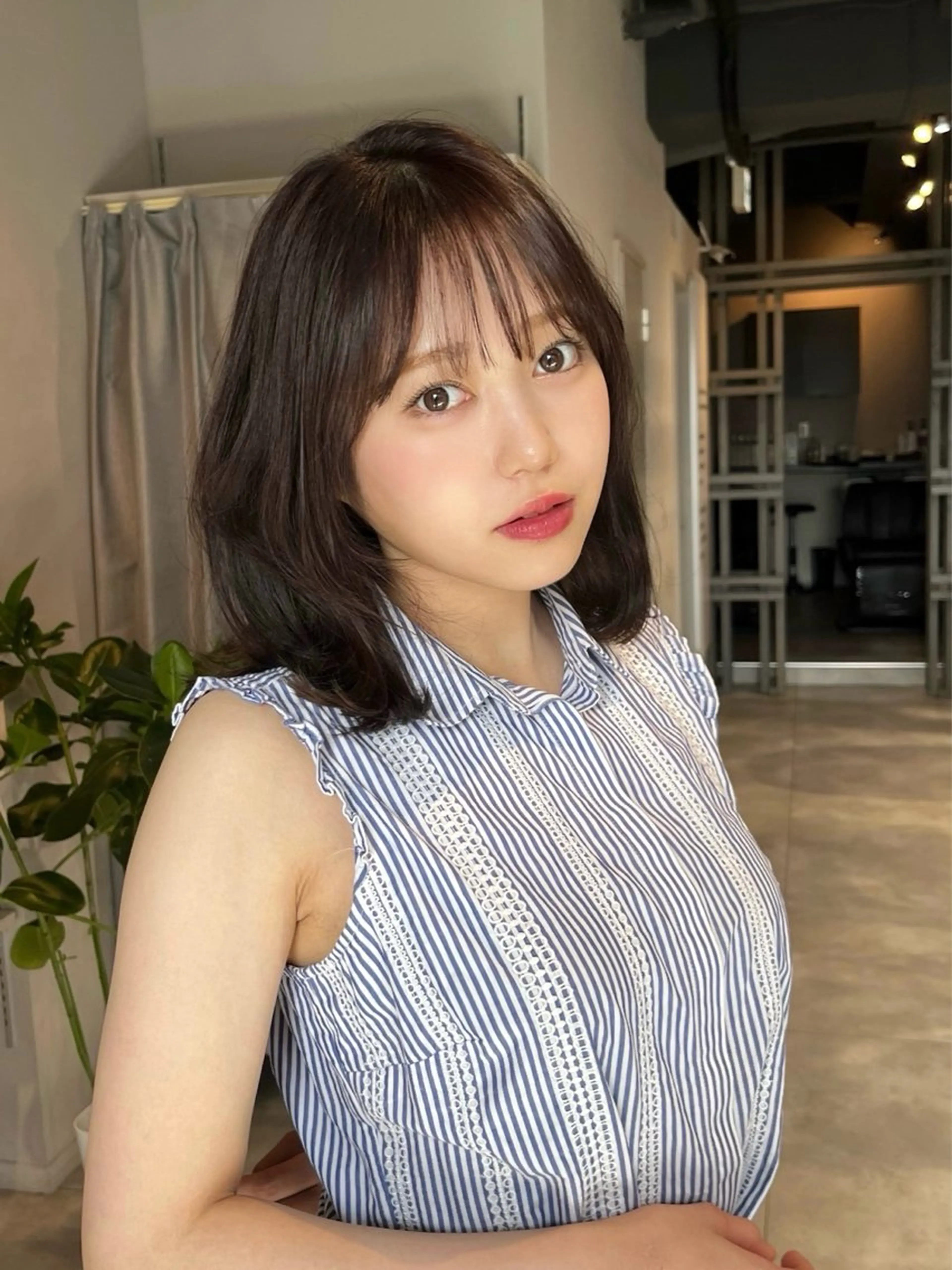 ミディアム カラー カット ヘアカラー トリートメント ベージュ/グレージュ 恵比寿/丸山陽平のヘアスタイル