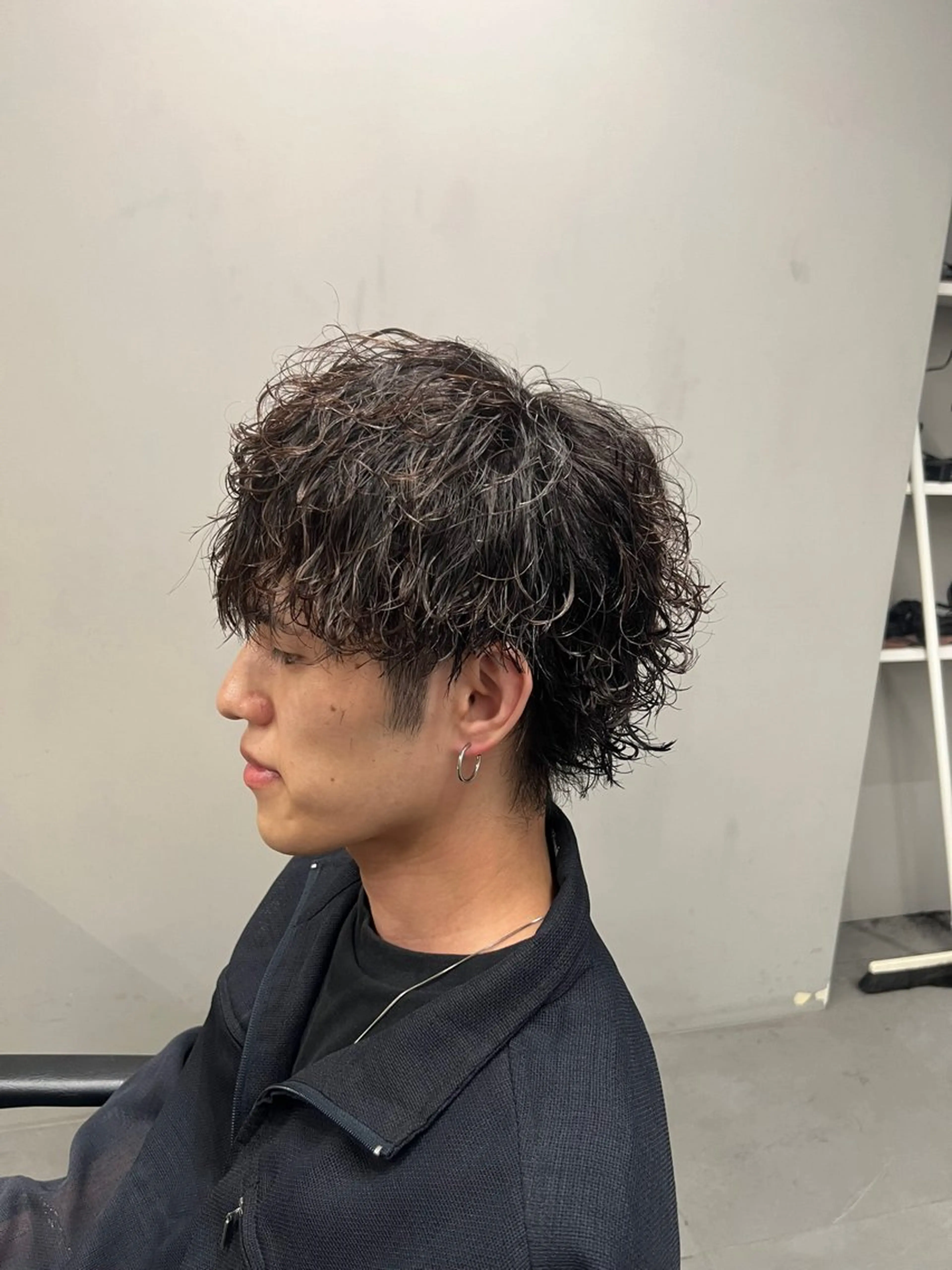 パーマ メンズ メンズパーマ 波巻きパーマ メンズウルフカット ウルフカット カット パーマ トリートメント 立川/過去1の毛流れ パーマ/しゅーとのヘアスタイル