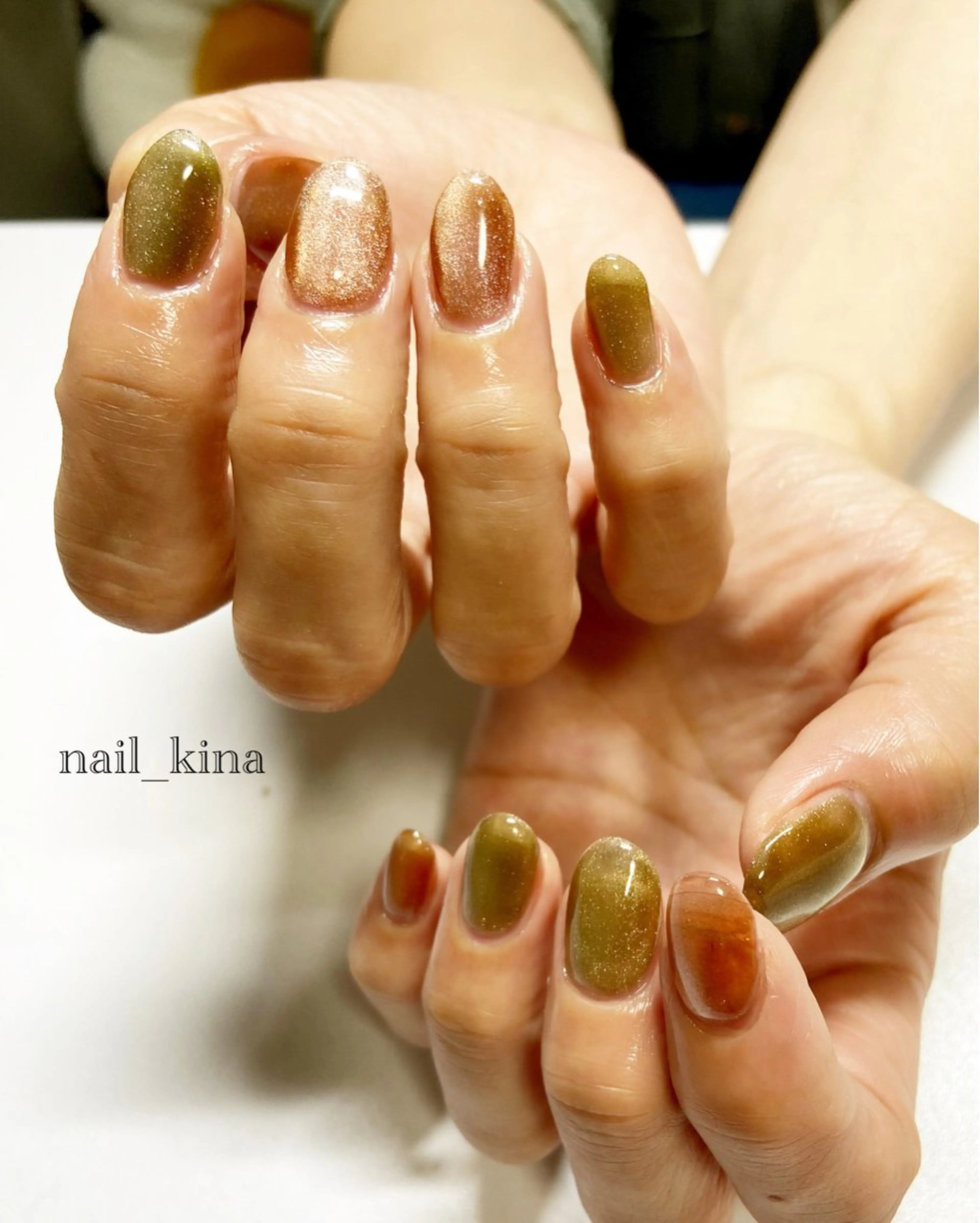 ネイル フラッシュネイル マグネットネイル マグネットワンカラー ワンカラーネイル nail_ kinaのネイルデザイン