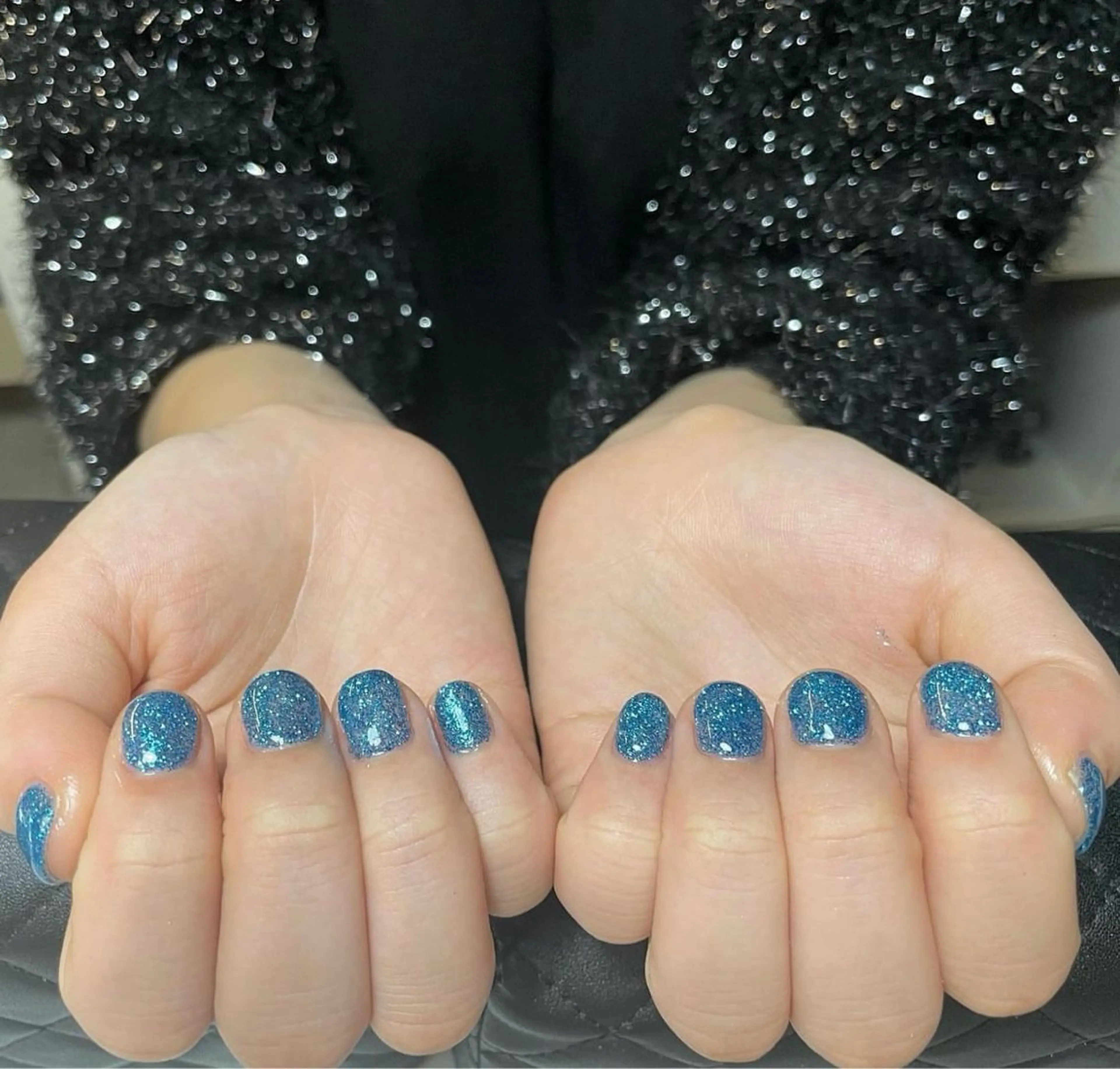 ネイル ラメ(グリッター) ワンカラーネイル 堀江 海外ネイルのネイルデザイン