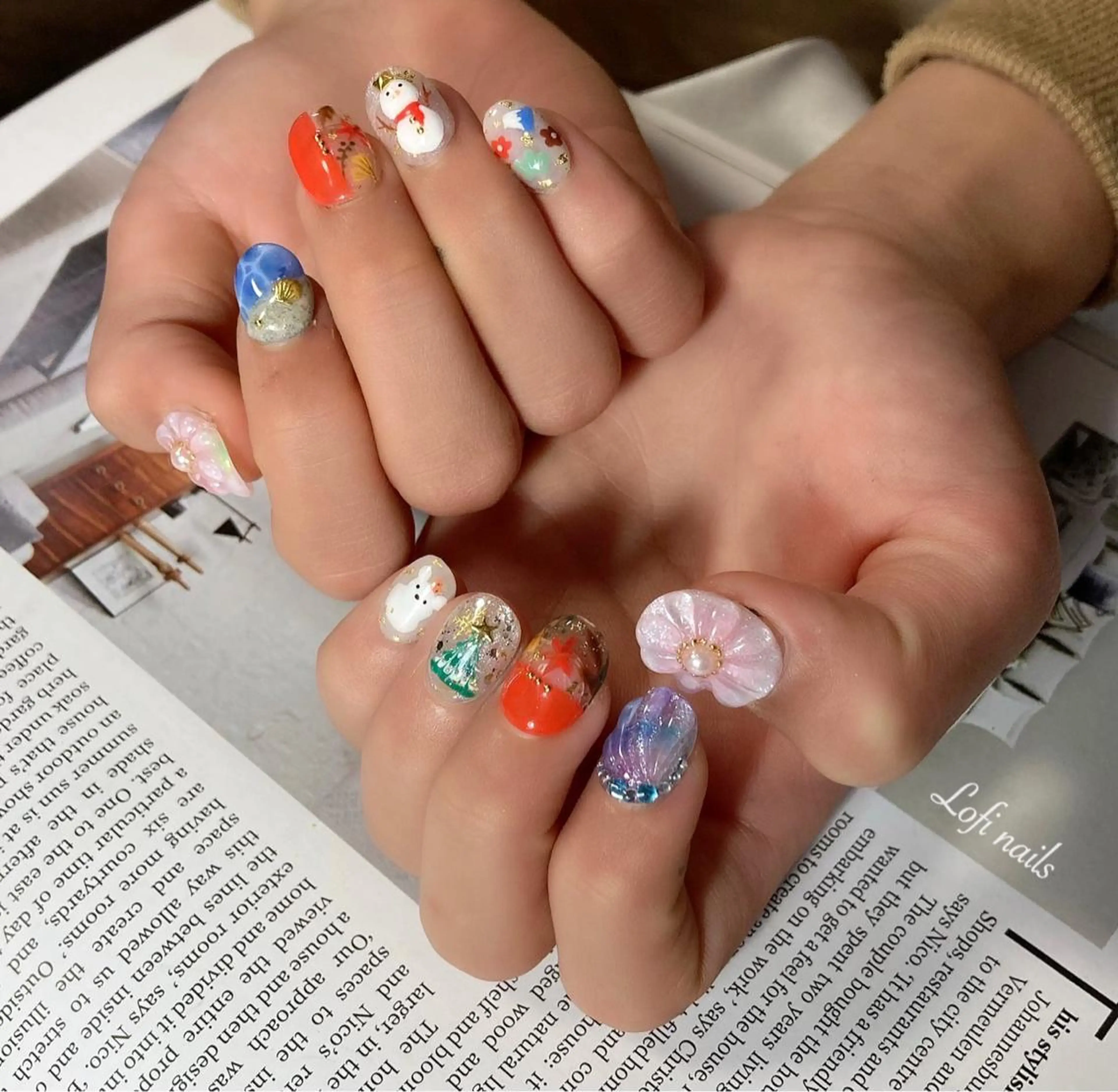 ショート ネイル ネイルチップ Lofi nails ゆきこのネイルデザイン