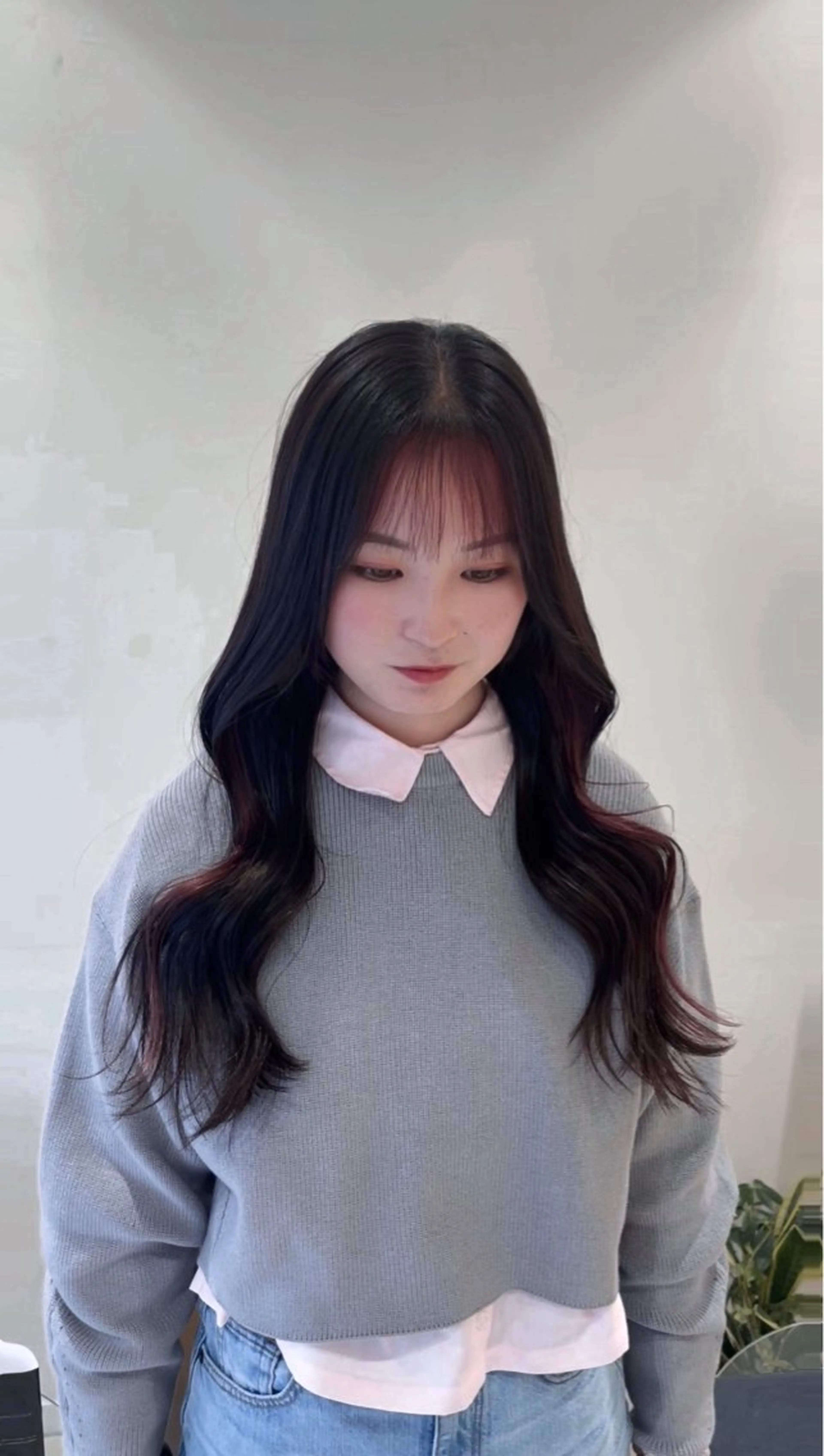 ロング カラー ケアカラー グレージュ 髪質改善 韓国風ヘア 💖大人韓国ヘア💖 韓国艶カラー【銀座】のヘアスタイル