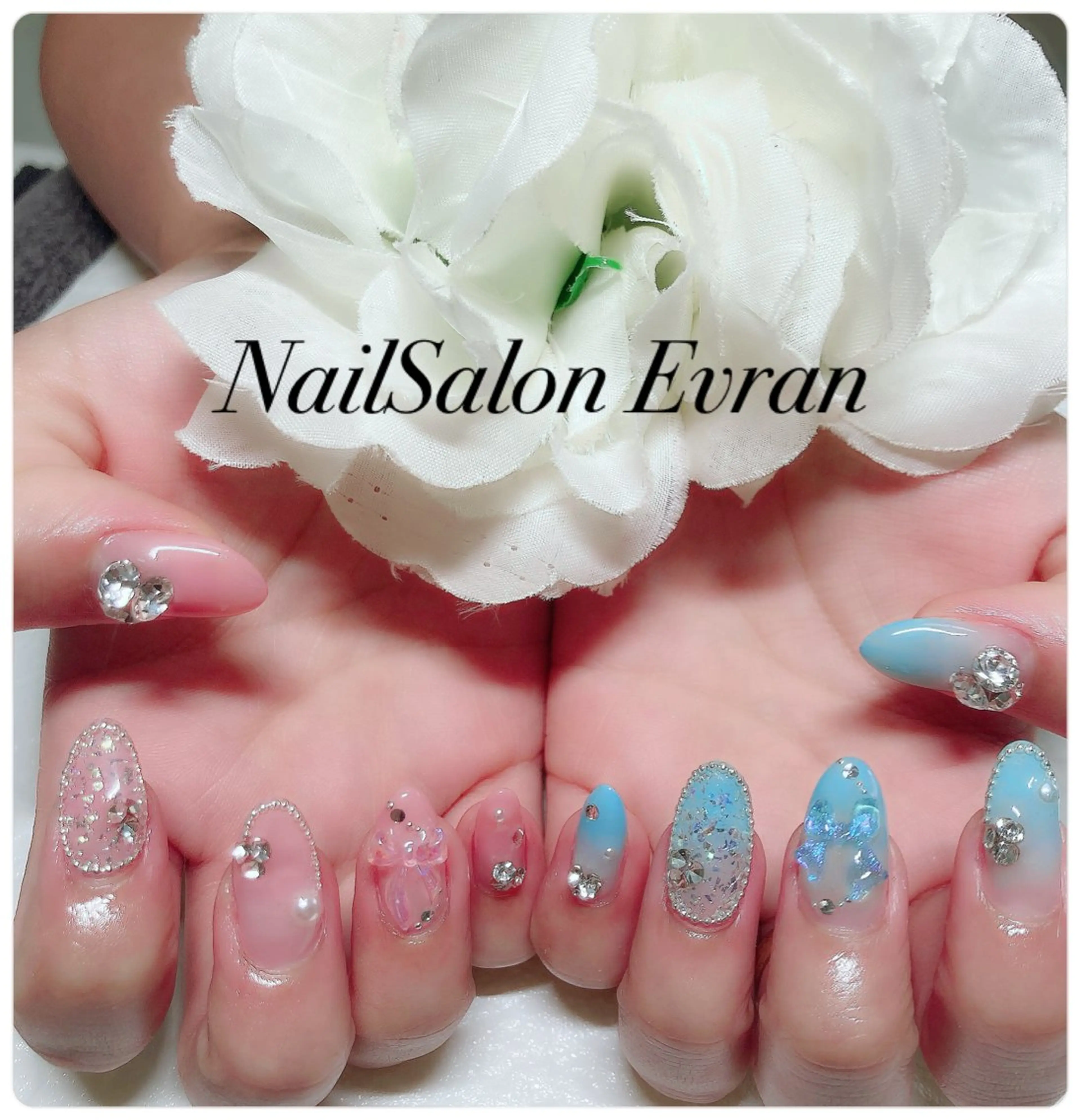ネイル アートネイル フレンチネイル ジェルネイル マグネットネイル 持ち込み ハンドネイル Nail salon Evranのネイルデザイン