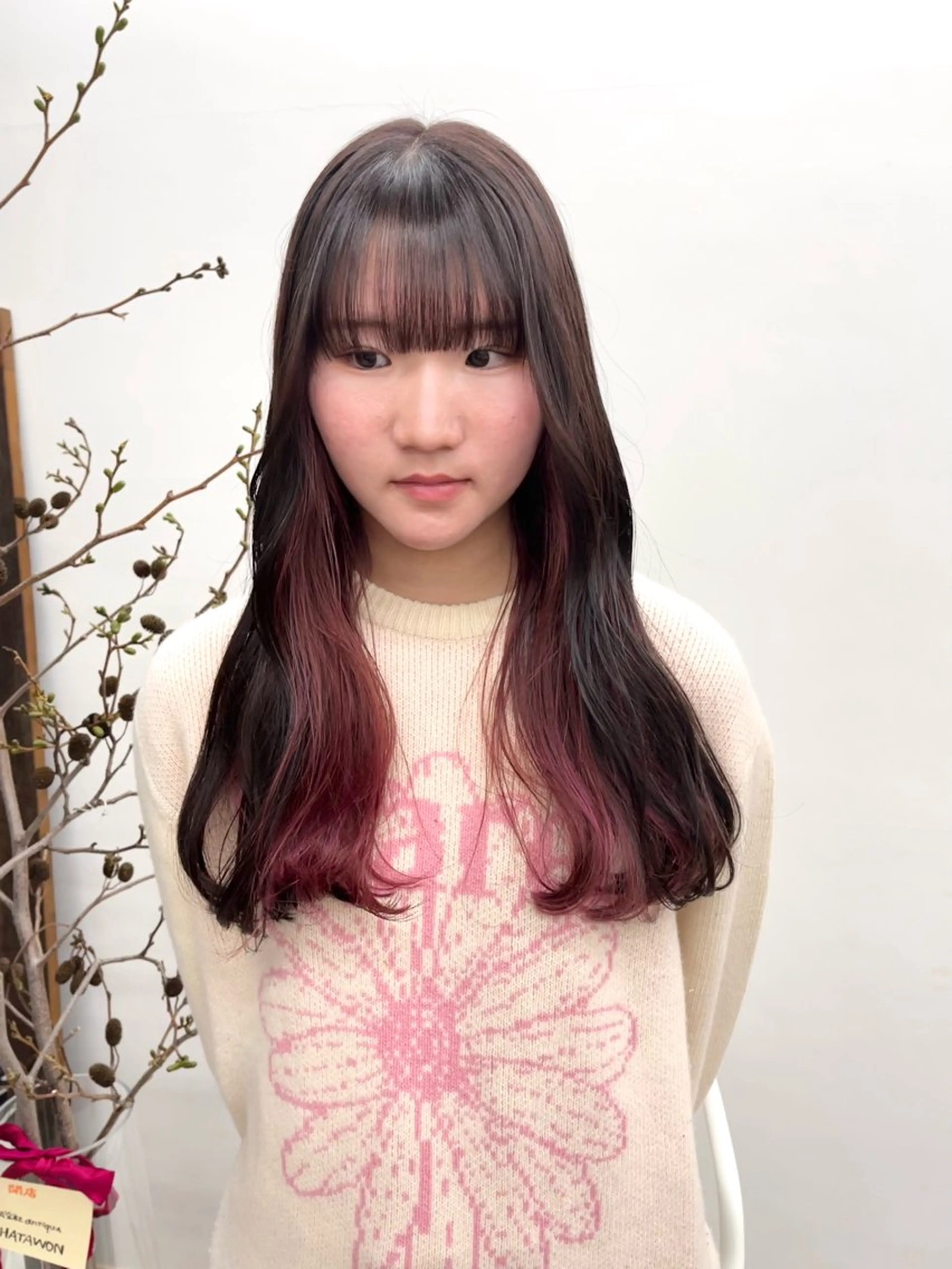 ロング カラー ヘアアレンジ ブリーチ esu 心斎橋店所属・ena/ブリーチなし 心斎橋・ベージュ🎀のヘアスタイル