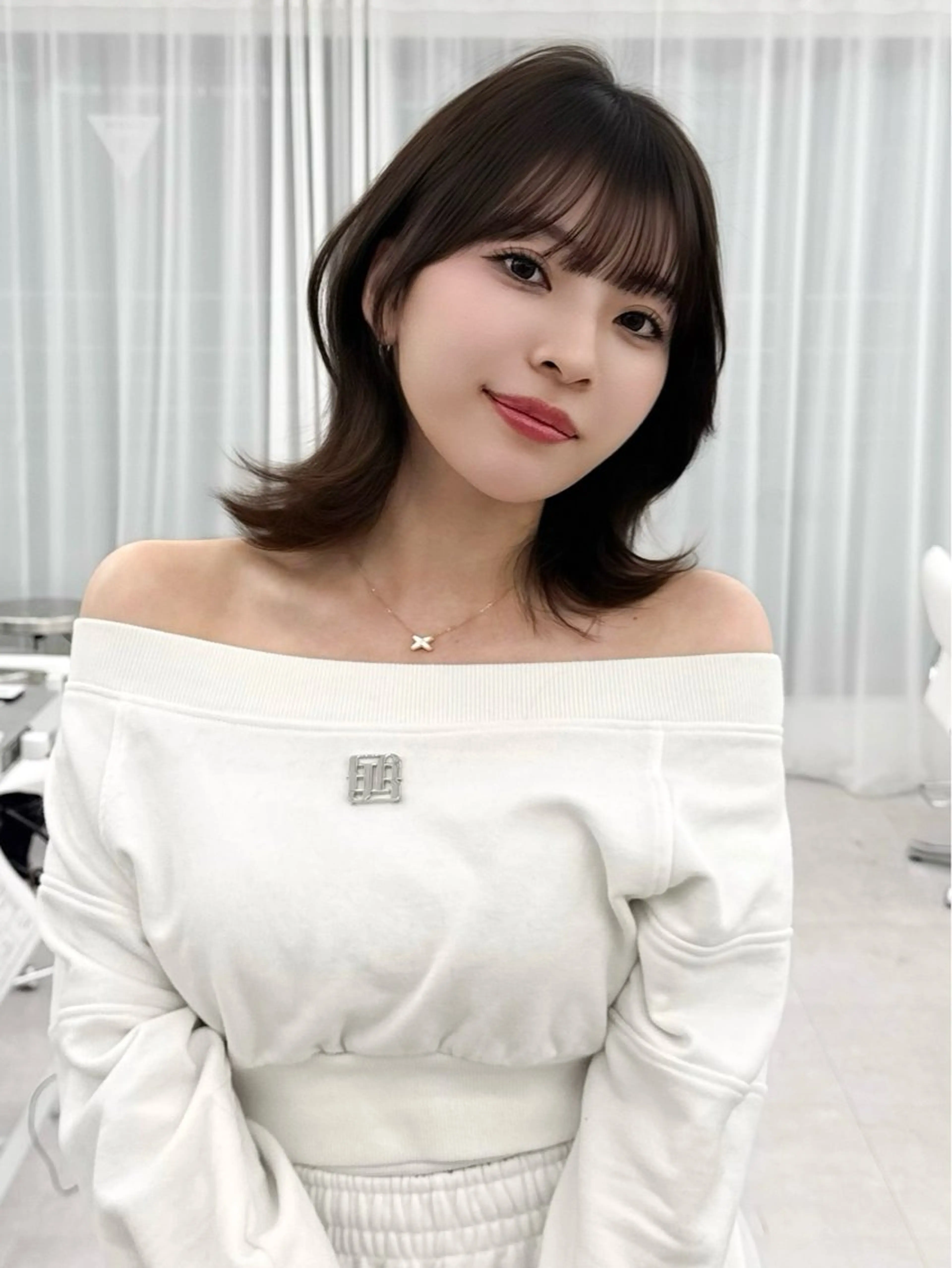 ミディアム カラー ヘアアレンジ カット ヘアカラー トリートメント 顔周り&ミディアム 特化/池袋/kokiのヘアスタイル