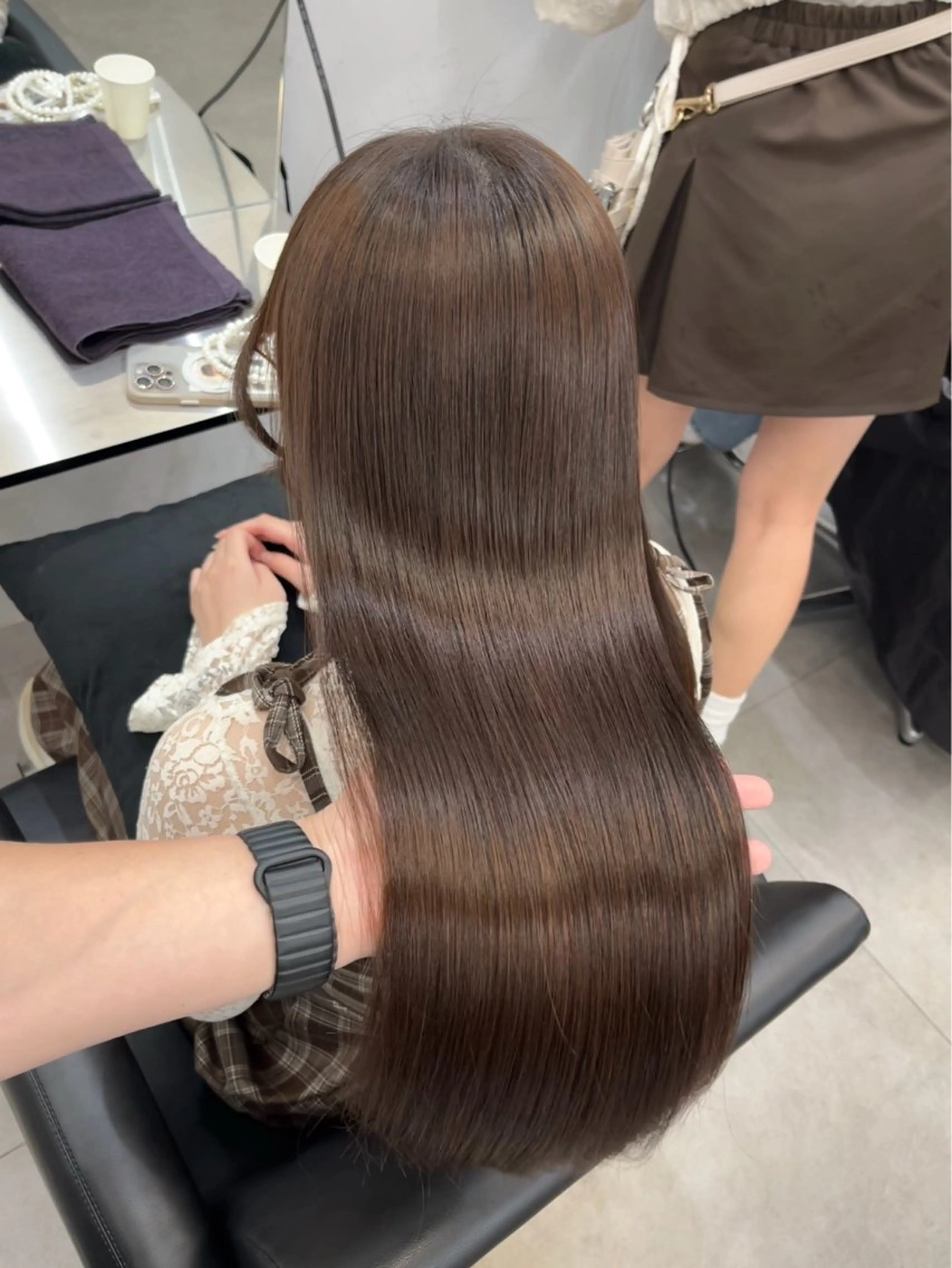 ロング カット ヘアカラー 縮毛矯正 トリートメント 髪質改善/縮毛矯正 梅田茶屋町/西尾祐作のヘアスタイル