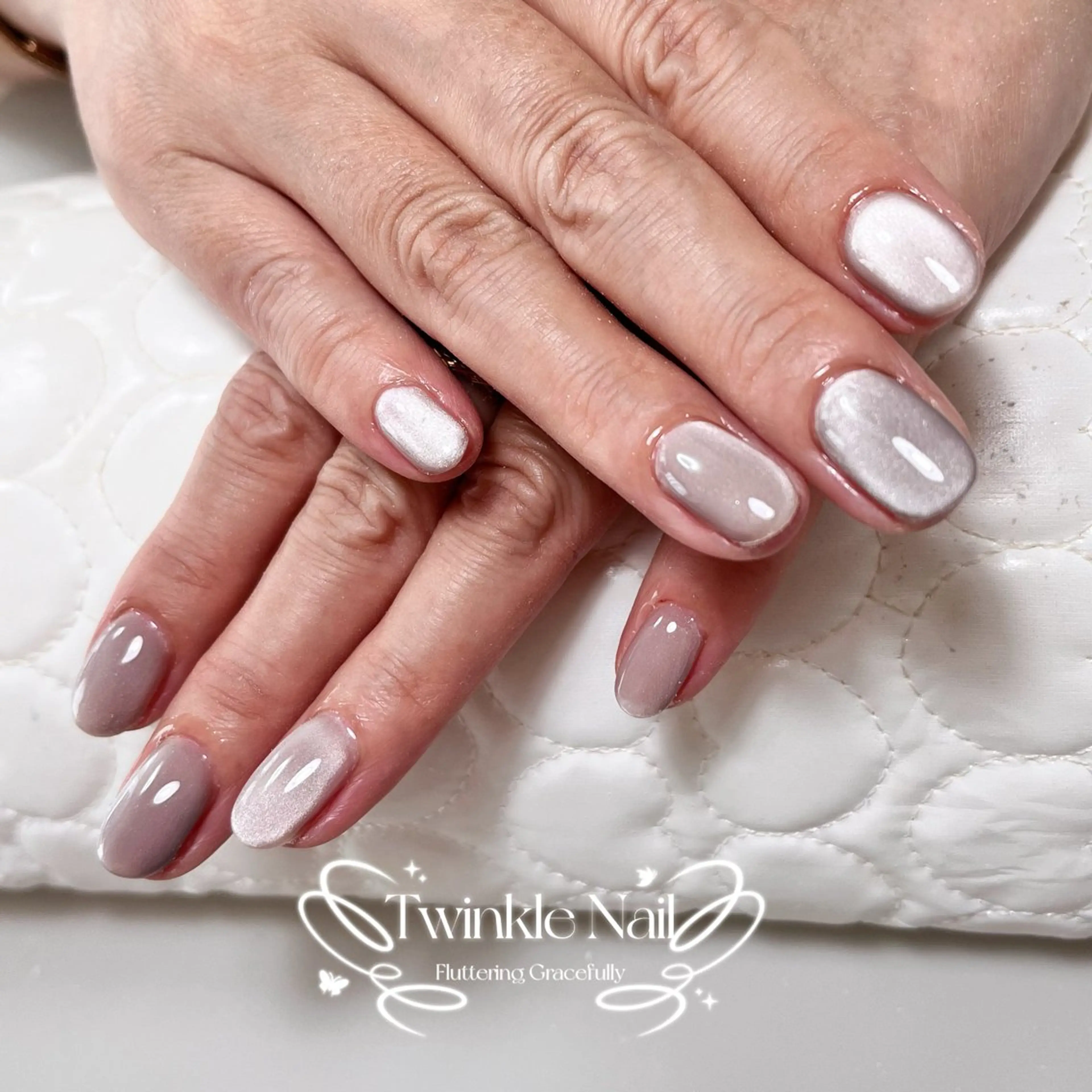 ネイル キラキラネイル マグネットネイル シンプルネイル Twinkle Nail Kuboのネイルデザイン