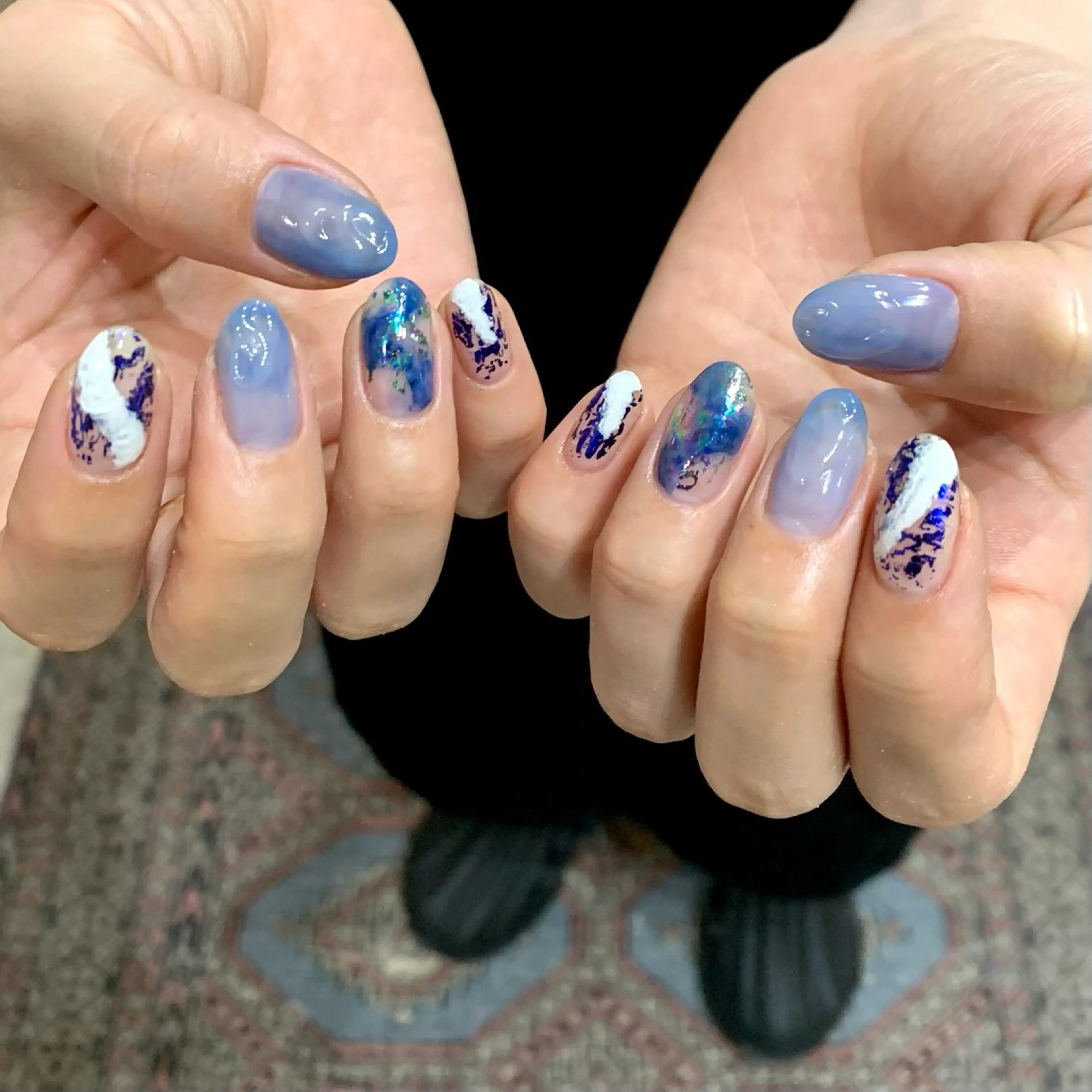 ネイル 0203ムニムサン 💙Sayakaのネイルデザイン