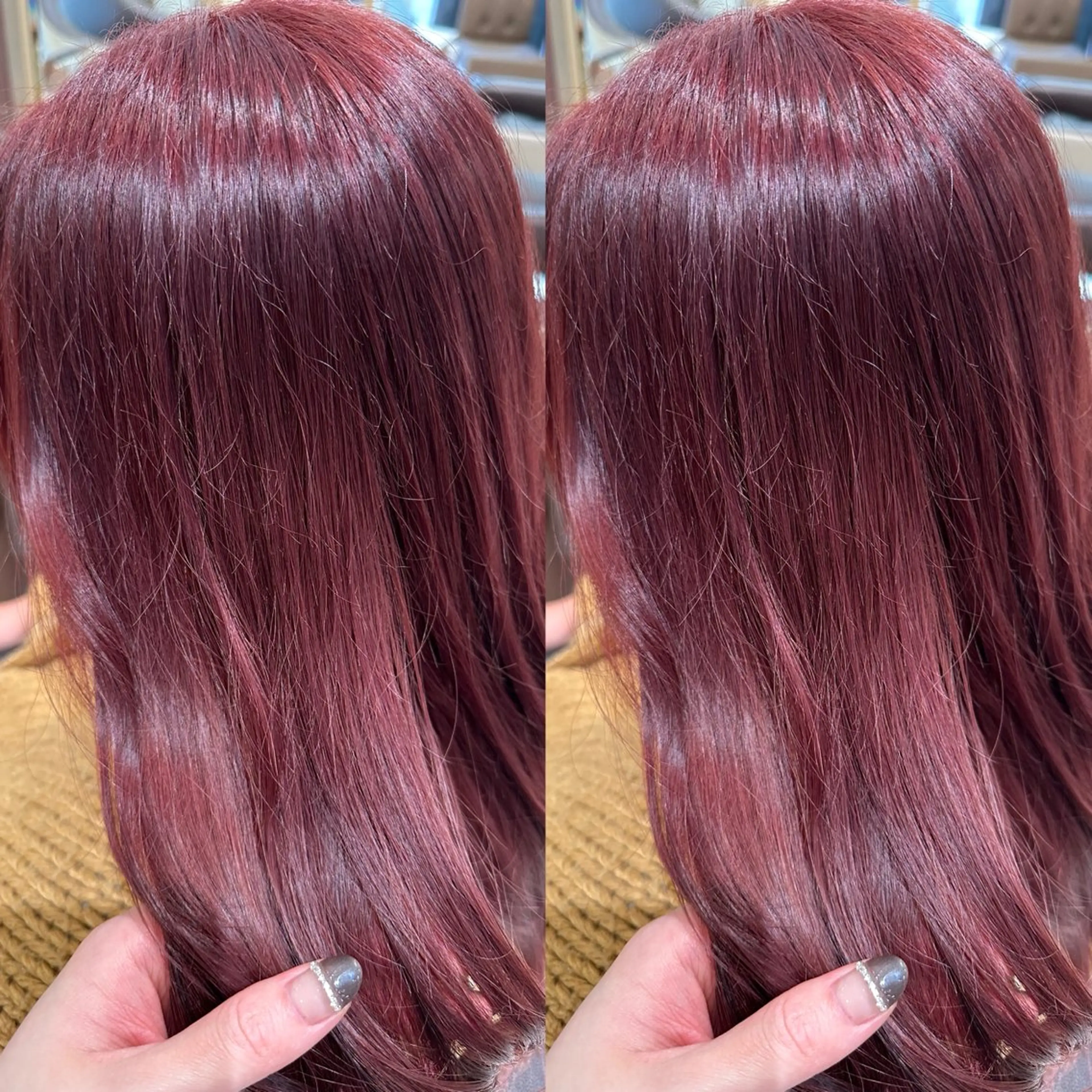 ロング カラー ブリーチ カシス ラベンダーカラー レッドカラー ヘアカラー 盛れる韓国ヘア♡ 🌻鈴木花🌈のヘアスタイル