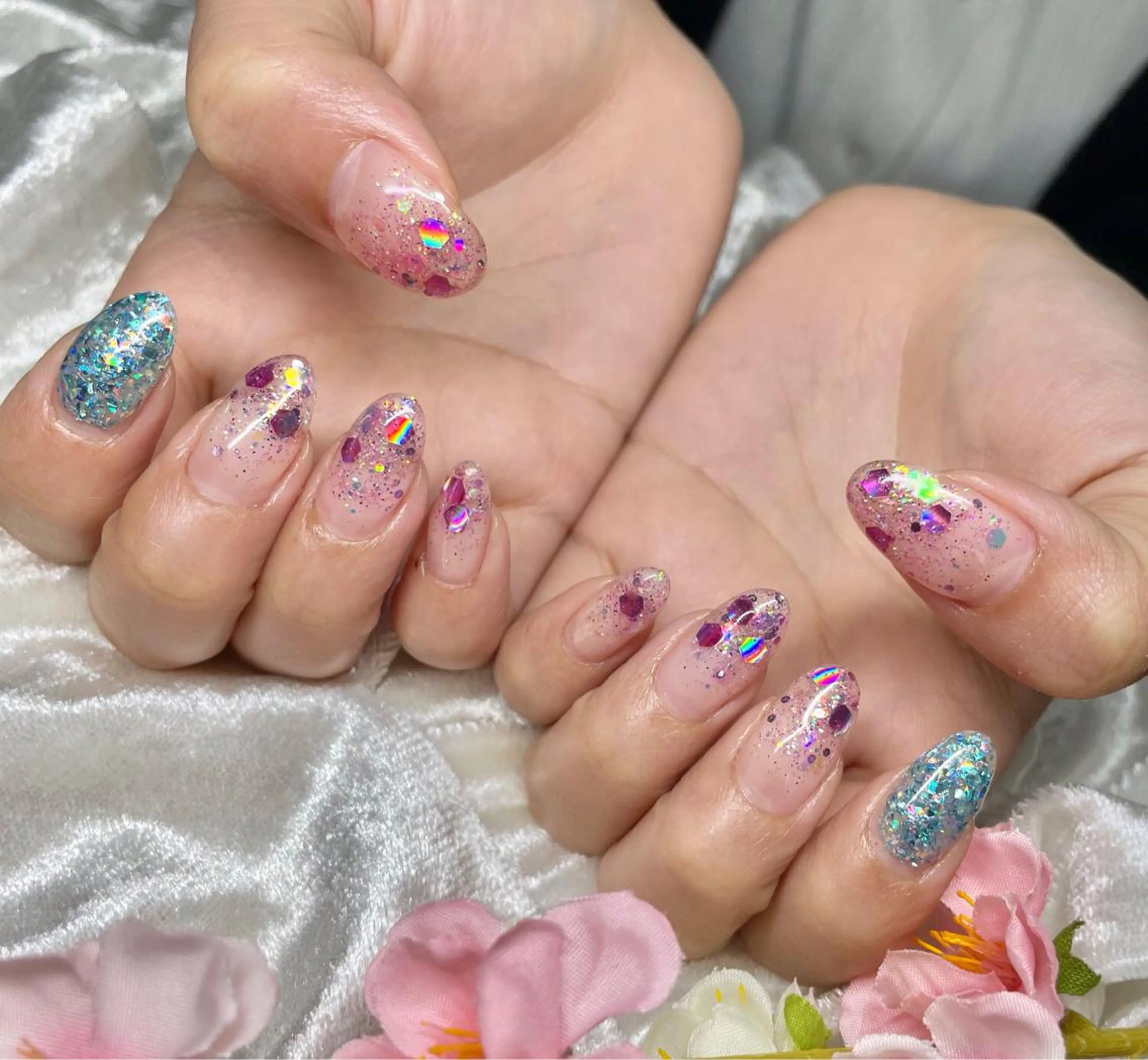 ハンドオフなしラメホログラデーション✨の写真