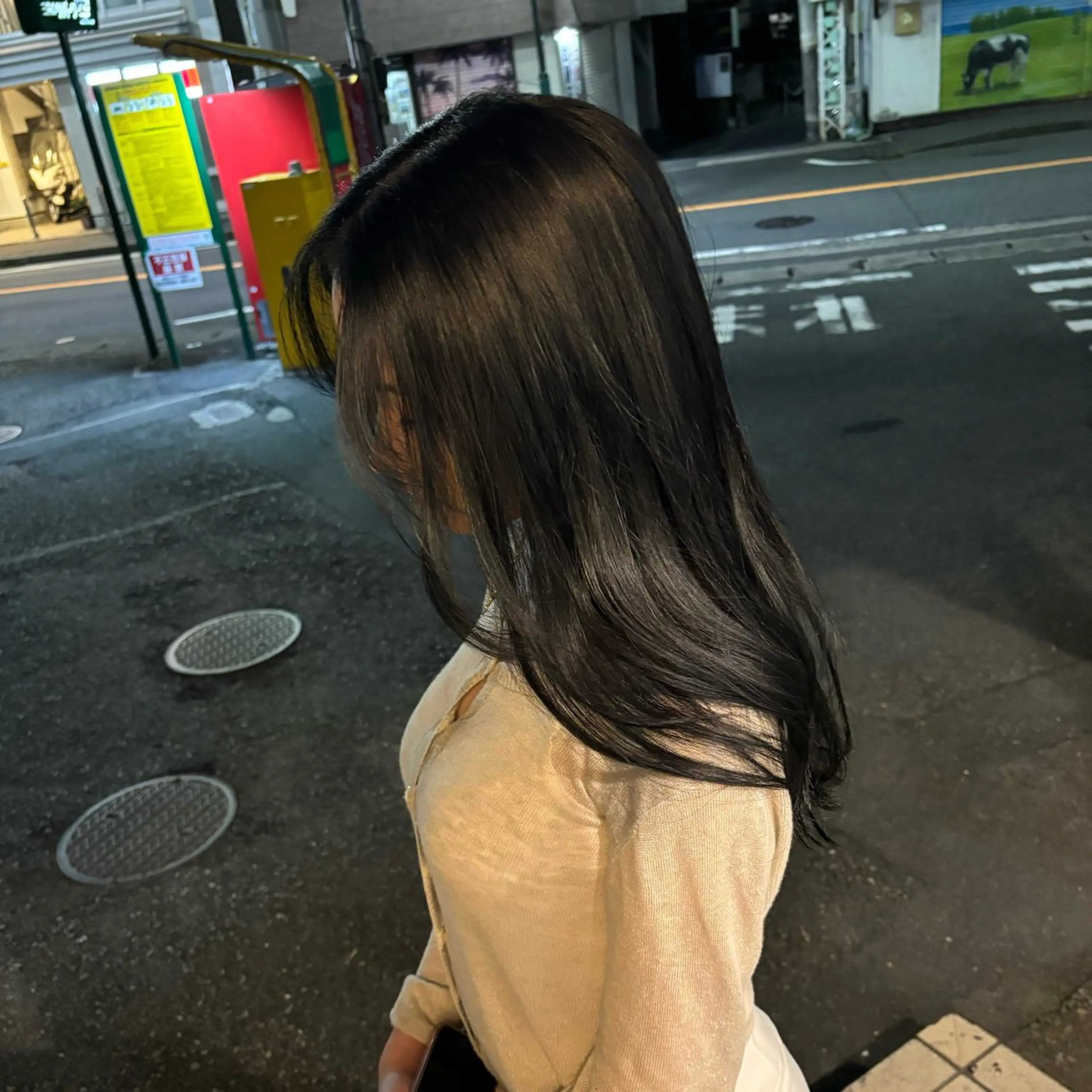 セミロング ヘアカラー トリートメント 🎀ハイトーン/ 艶カラー/夕月🎀のヘアスタイル