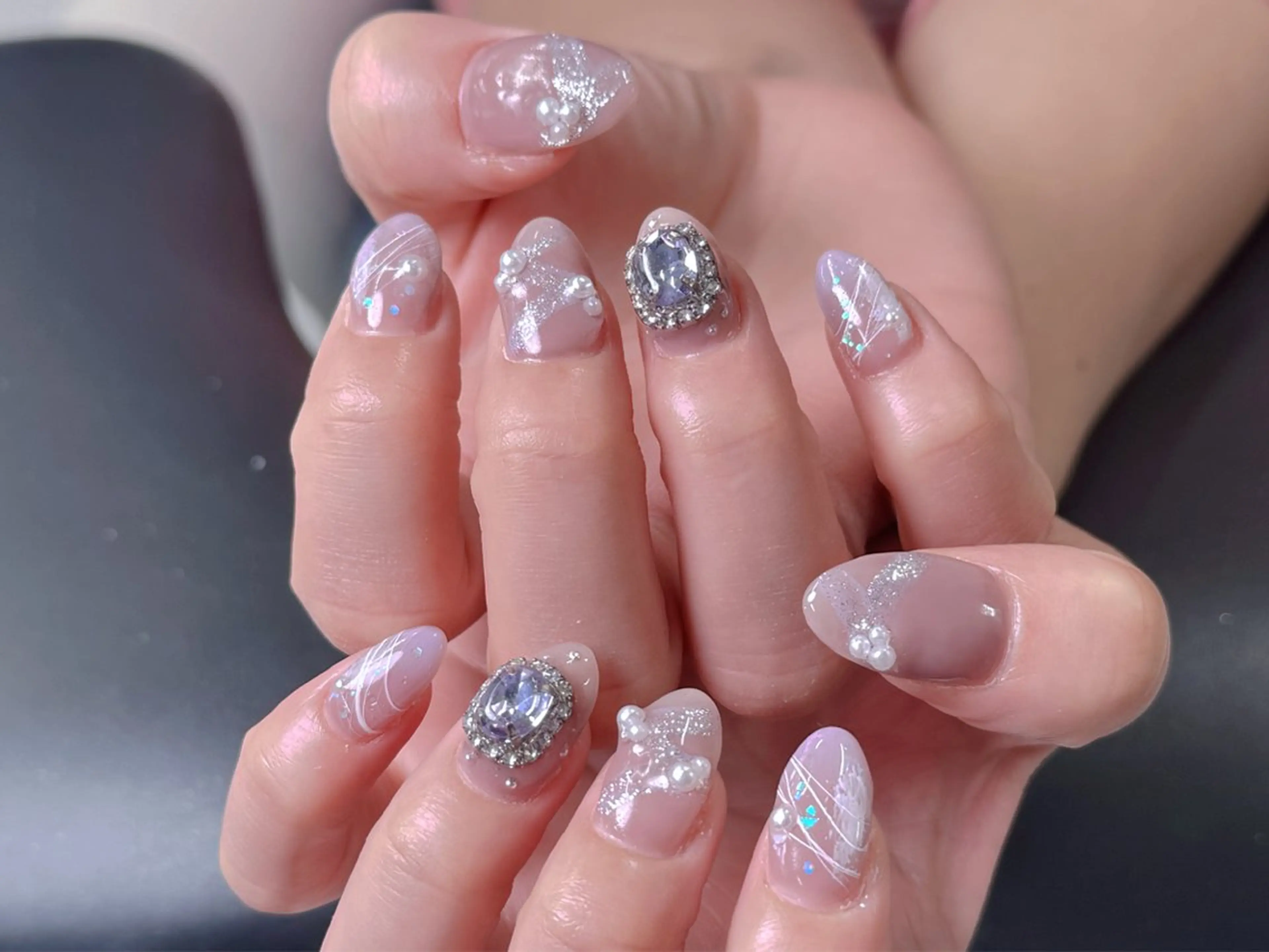 ネイル チークネイル 長さ出し フラッシュネイル フットネイル フレンチネイル Nail&Eyela sh Nanaのネイルデザイン