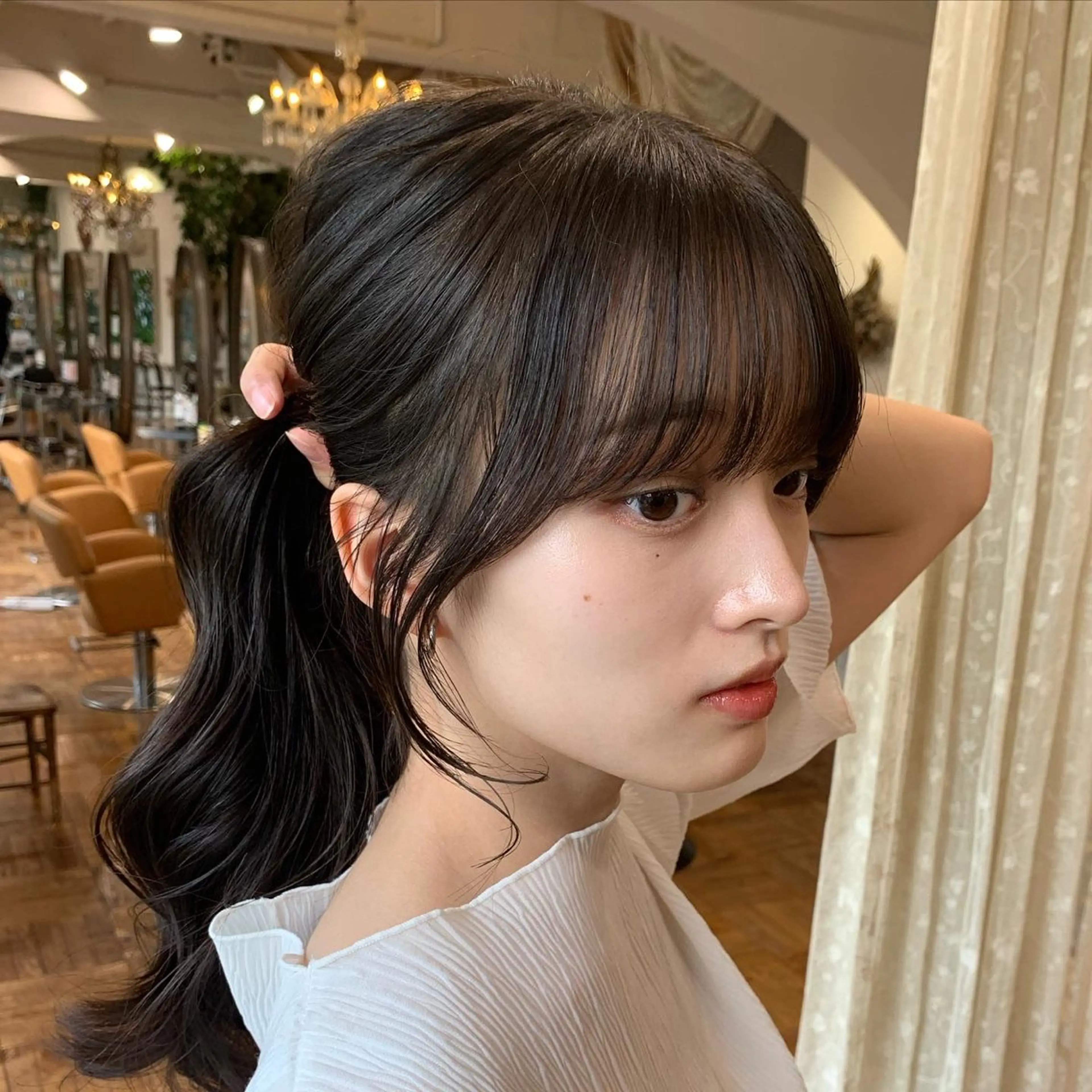 ロング カラー 透明感カラー くびれヘア 髪質改善 韓国風ヘア サイドバング カット ヘアカラー トリートメント of hair所属・丸みショート 廣瀬隆志のヘアスタイル