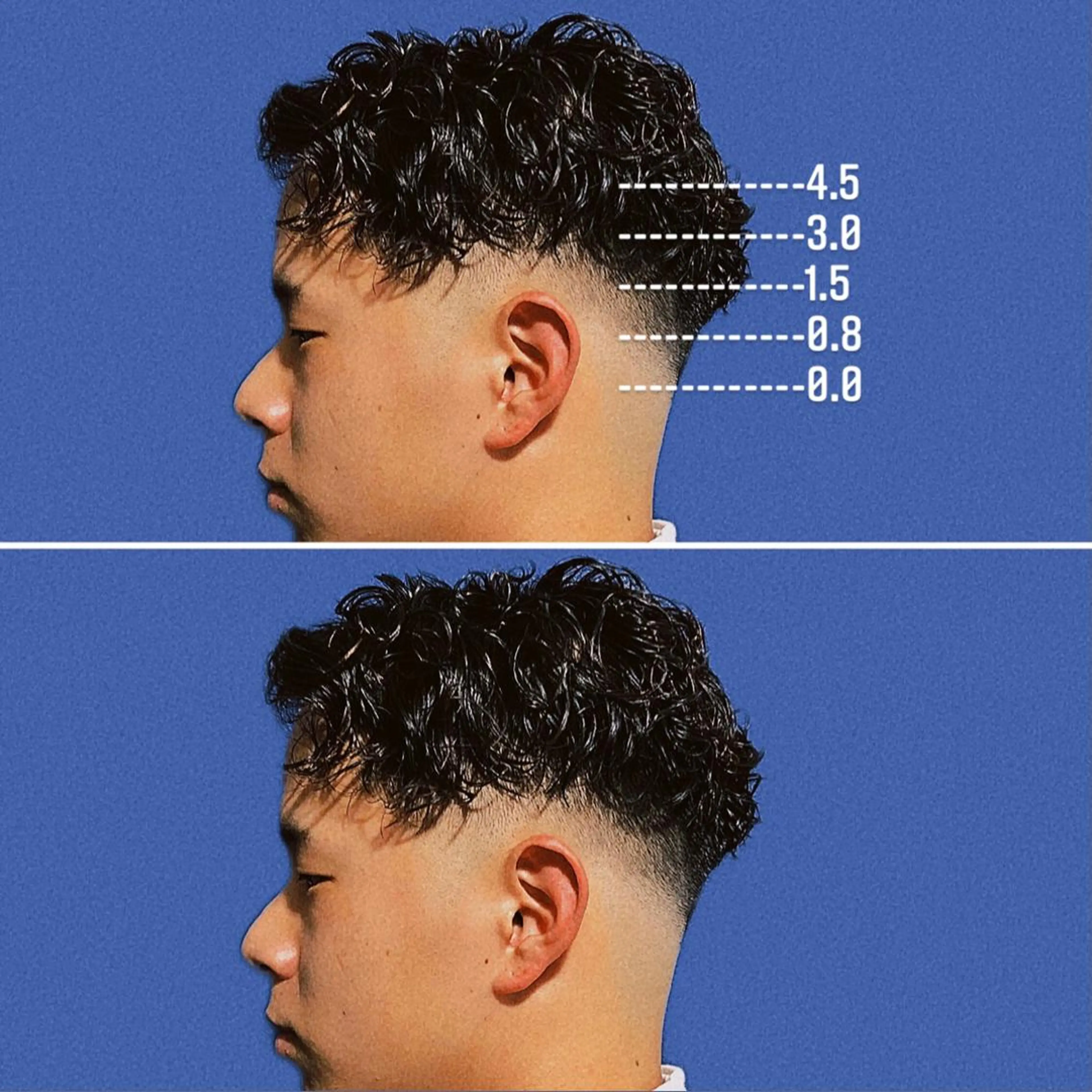 ミディアム カラー パーマ メンズ ミディアムパーマ フェードカット メンズハイトーン メンズパーマ ハイトーンカラー &CREW スタッフのヘアスタイル