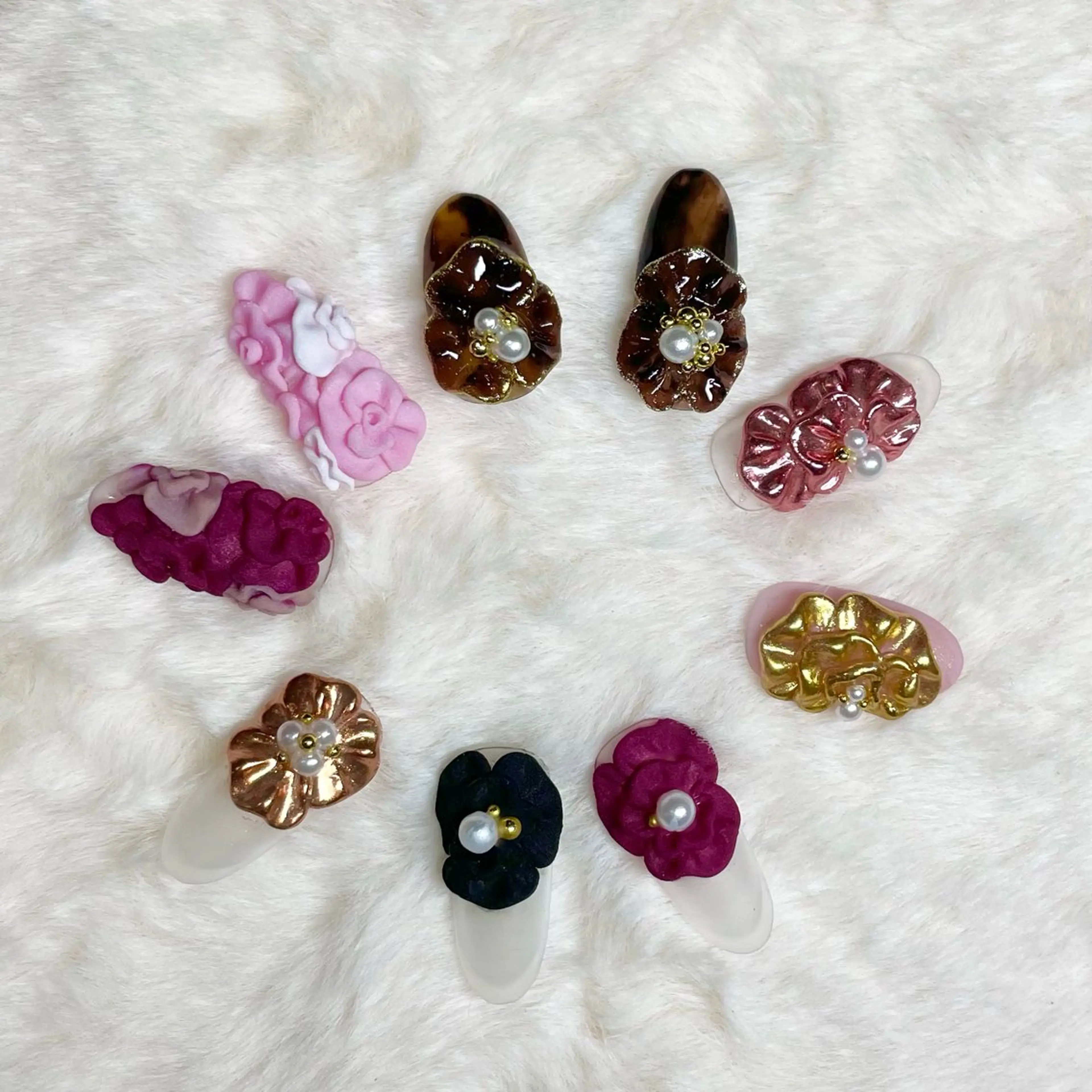 ネイル フラワーネイル リボン Nail Salon Y.のネイルデザイン