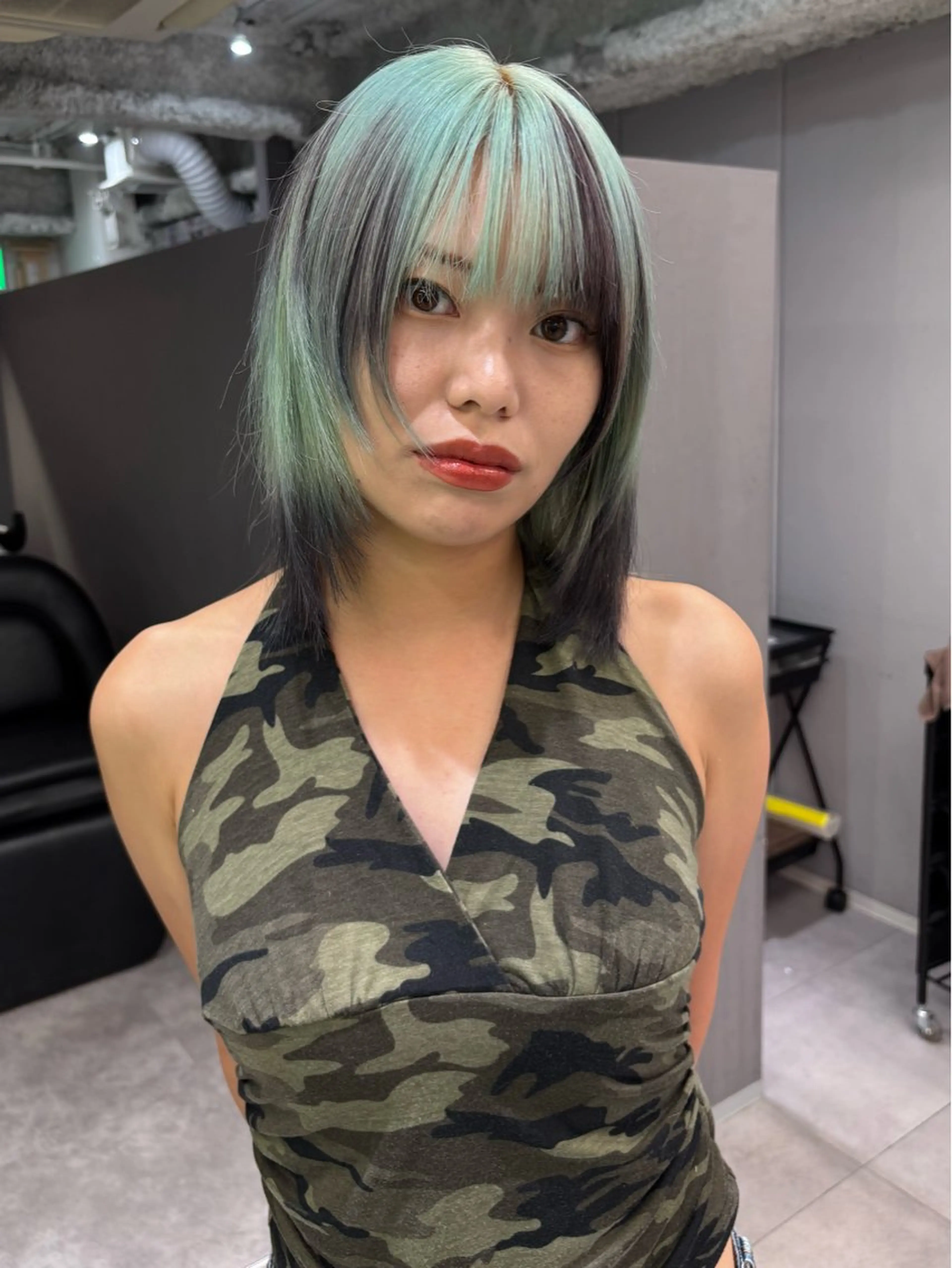 ミディアム カラー デザインカラー ヘアカラー 名古屋／デザイン／ ブリーチ/松井亮磨のヘアスタイル