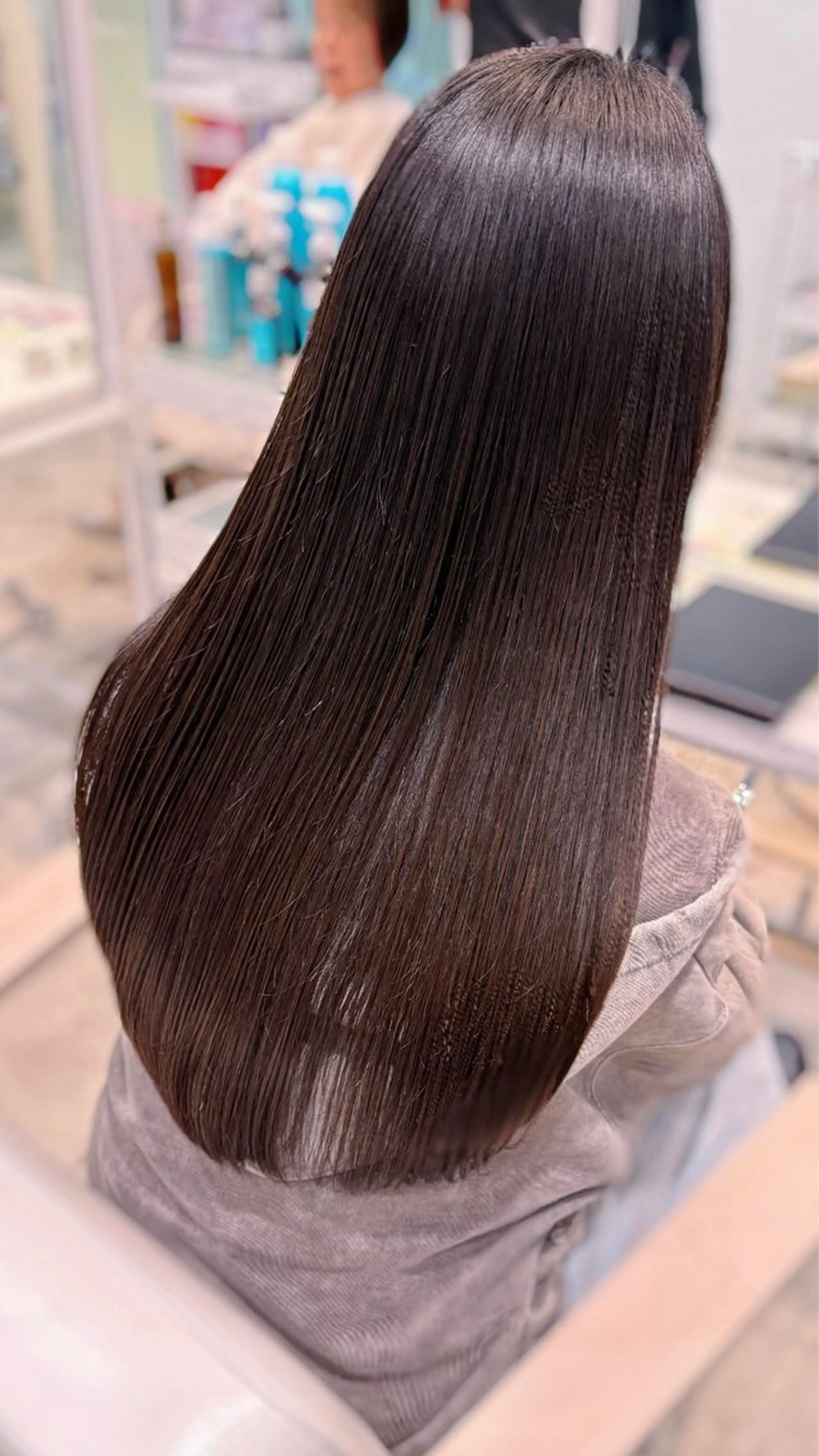 ロング パーマ カット 縮毛矯正 韓国風レイヤー/ 艶カラー竹内貫のヘアスタイル