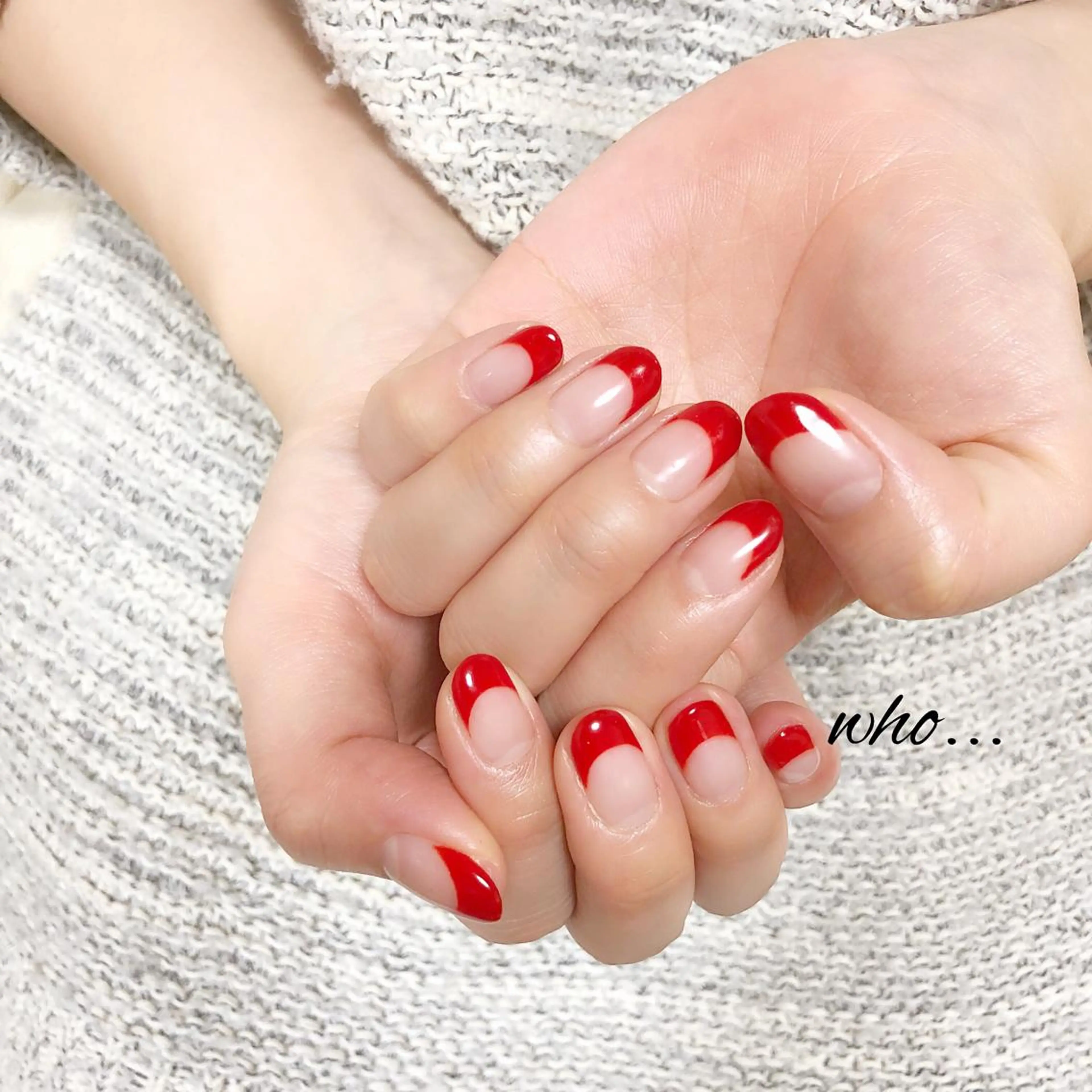 ネイル フレンチネイル 赤色 NailSalon who...所属・n. fumikoのネイルデザイン
