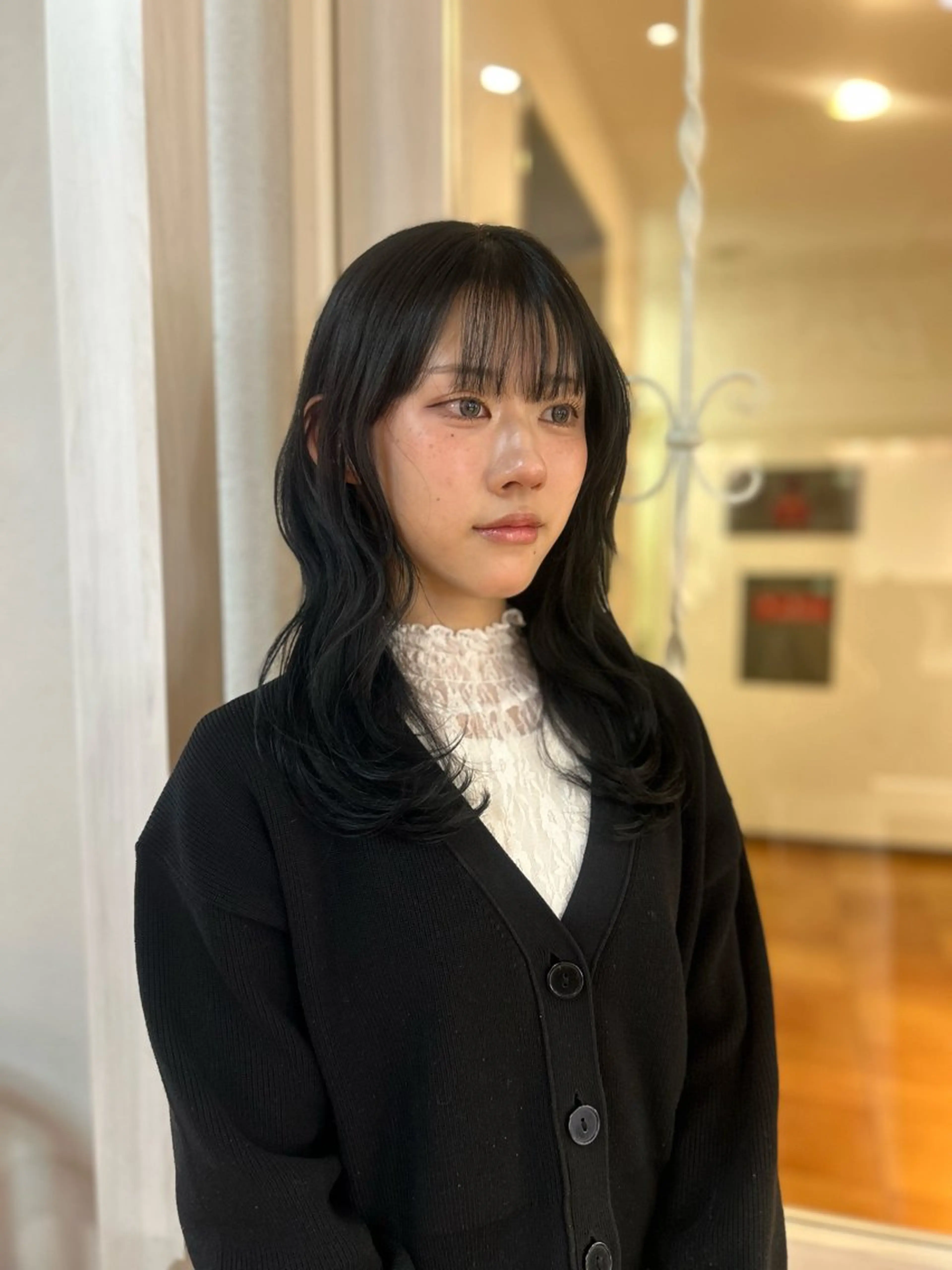 カラー 黒髪 ブルーカラー ブルーブラック カット ヘアカラー トリートメント CIEL 難波店所属・🎀透明感/レイヤ ー/Kotona🎀のヘアスタイル