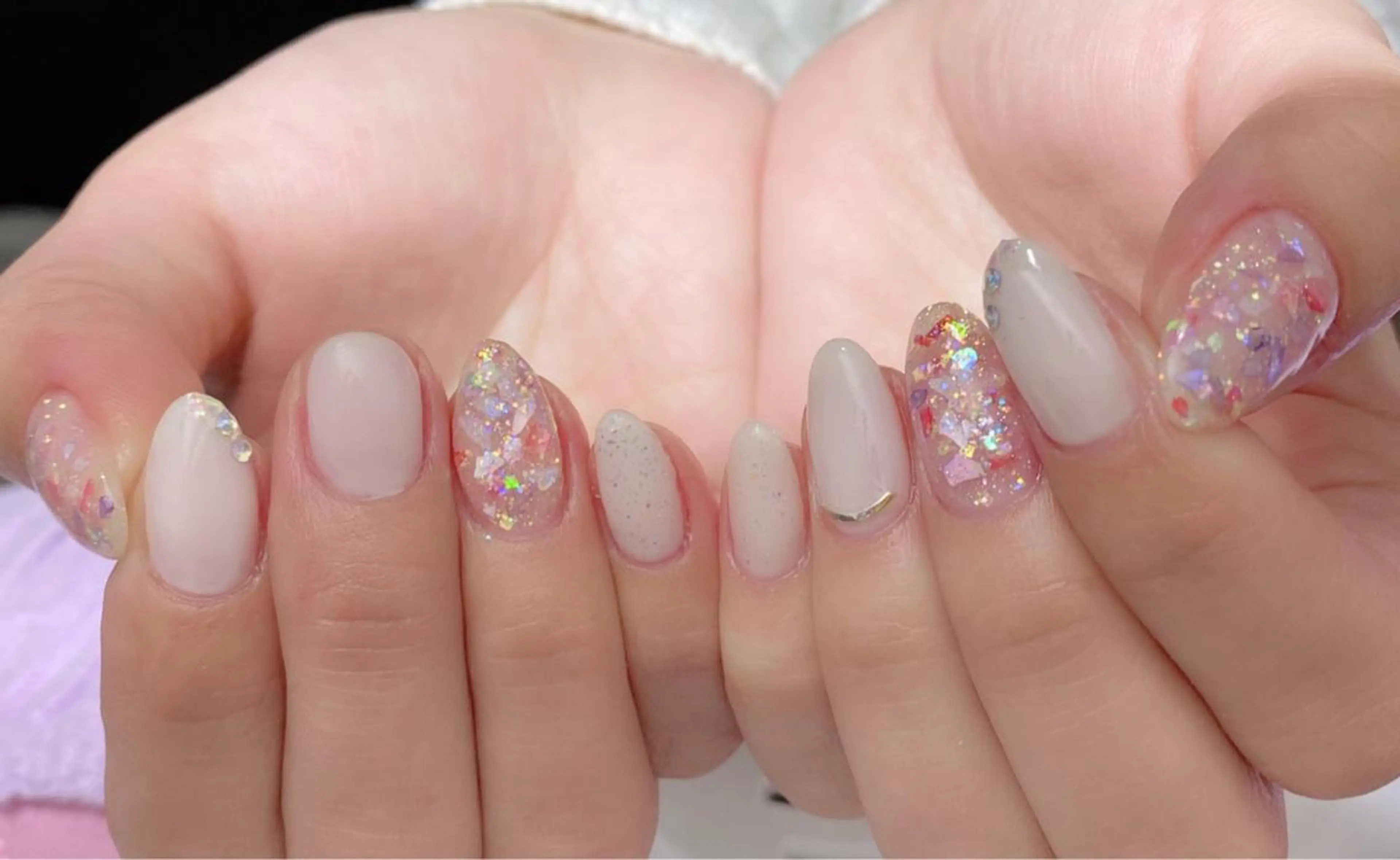ネイル ラメ(グリッター) 春ネイル ハンドネイル ハンドケア u sのネイルデザイン