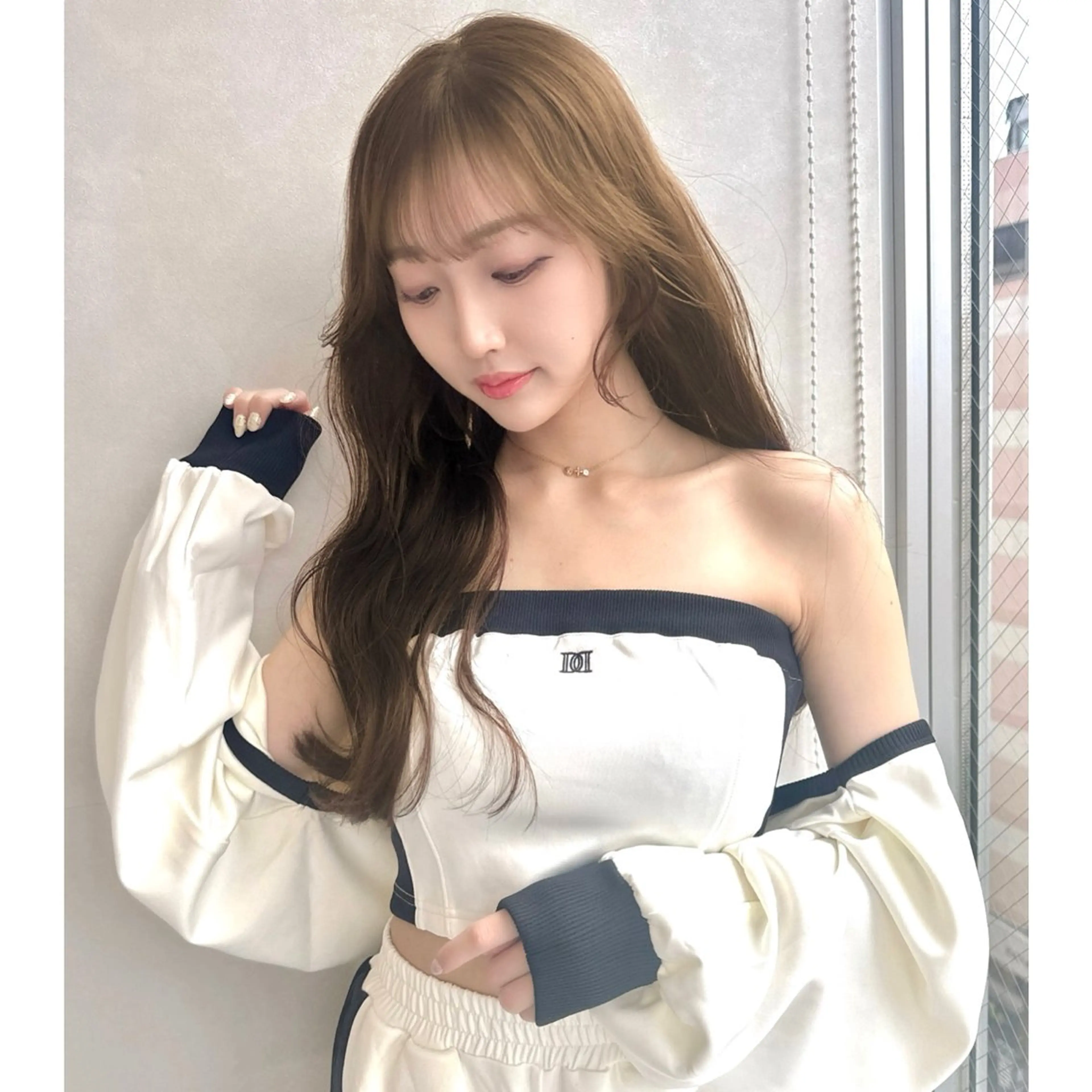 ロング 顔周りカット レイヤーカット カット ヘアカラー 森 隆秀/韓国ヘアのヘアスタイル