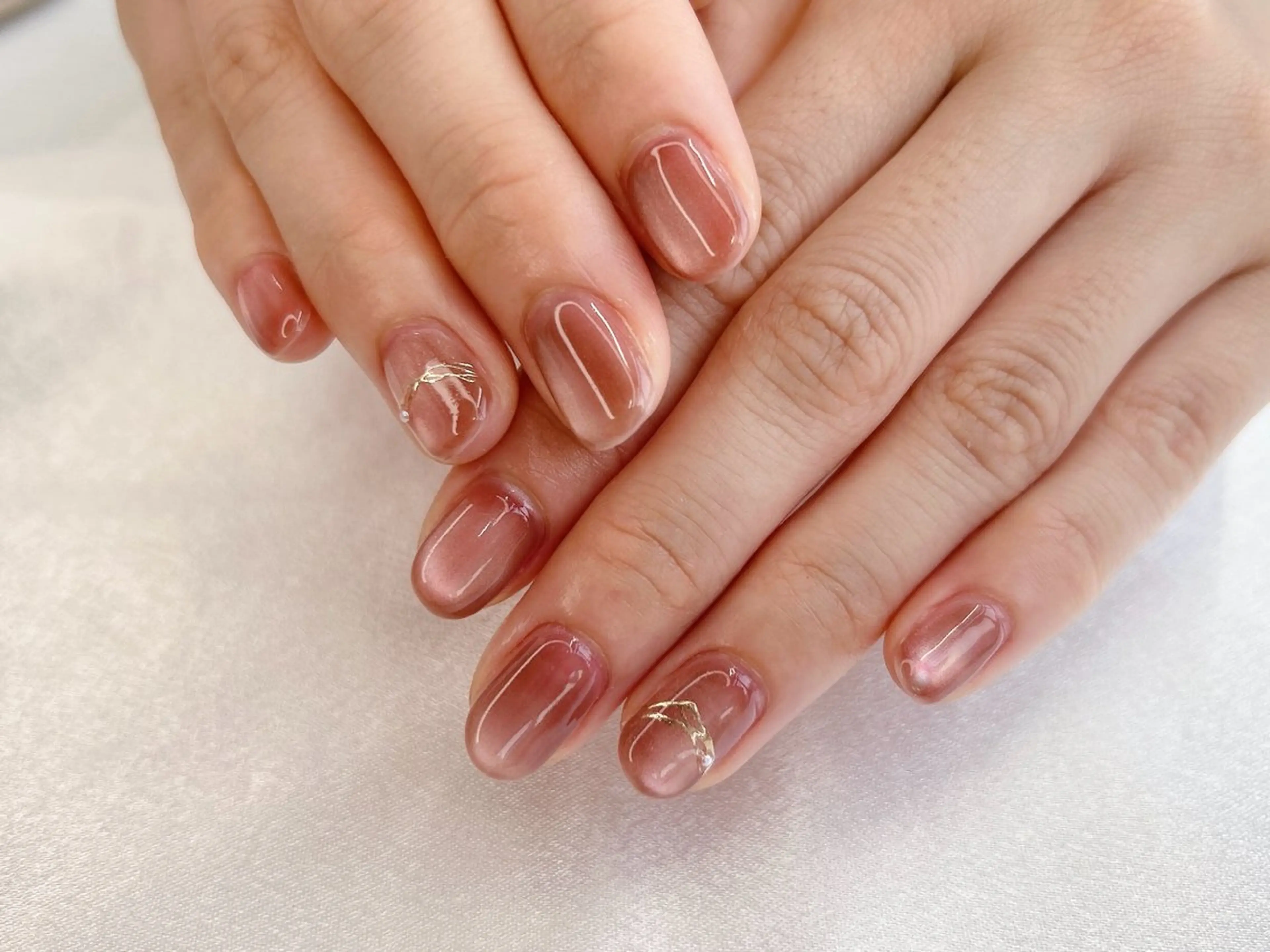 ネイル 桜ネイル マグネットネイル ピンク ショートネイル 春ネイル ハンドネイル Forca total studio所属・Forca Airaのネイルデザイン