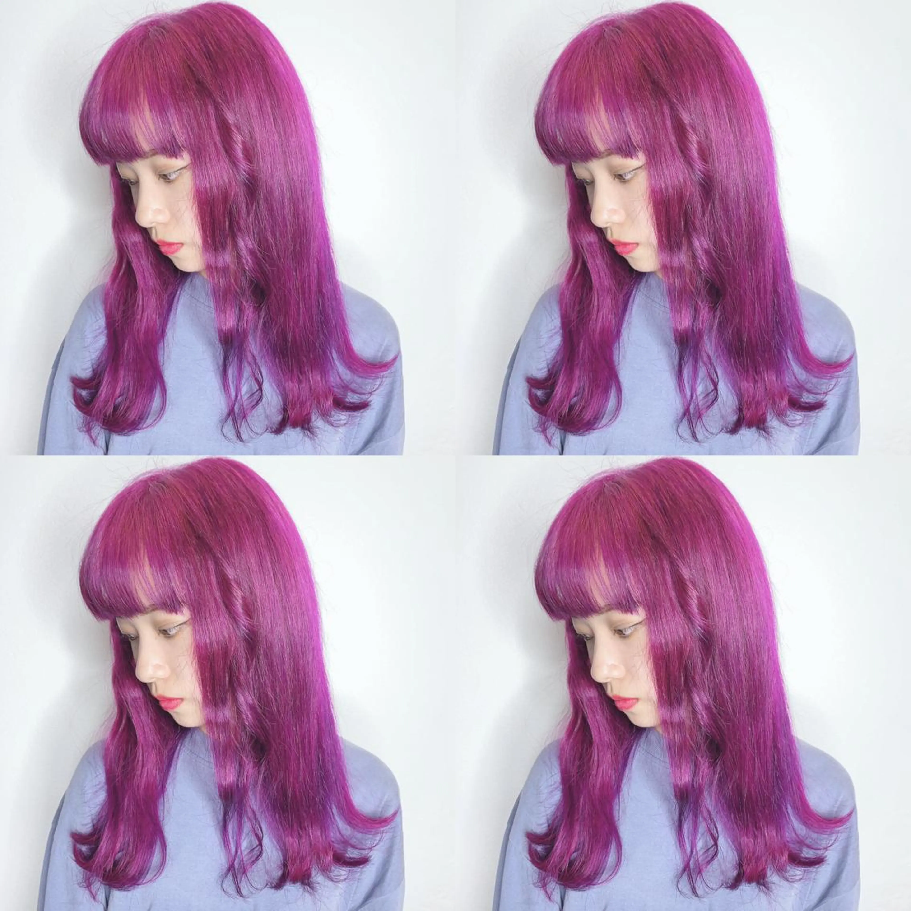 ミディアム カラー パープルカラー ヘアカラー トリートメント 似合わせ/ブリーチ カラー.岡田友仁のヘアスタイル