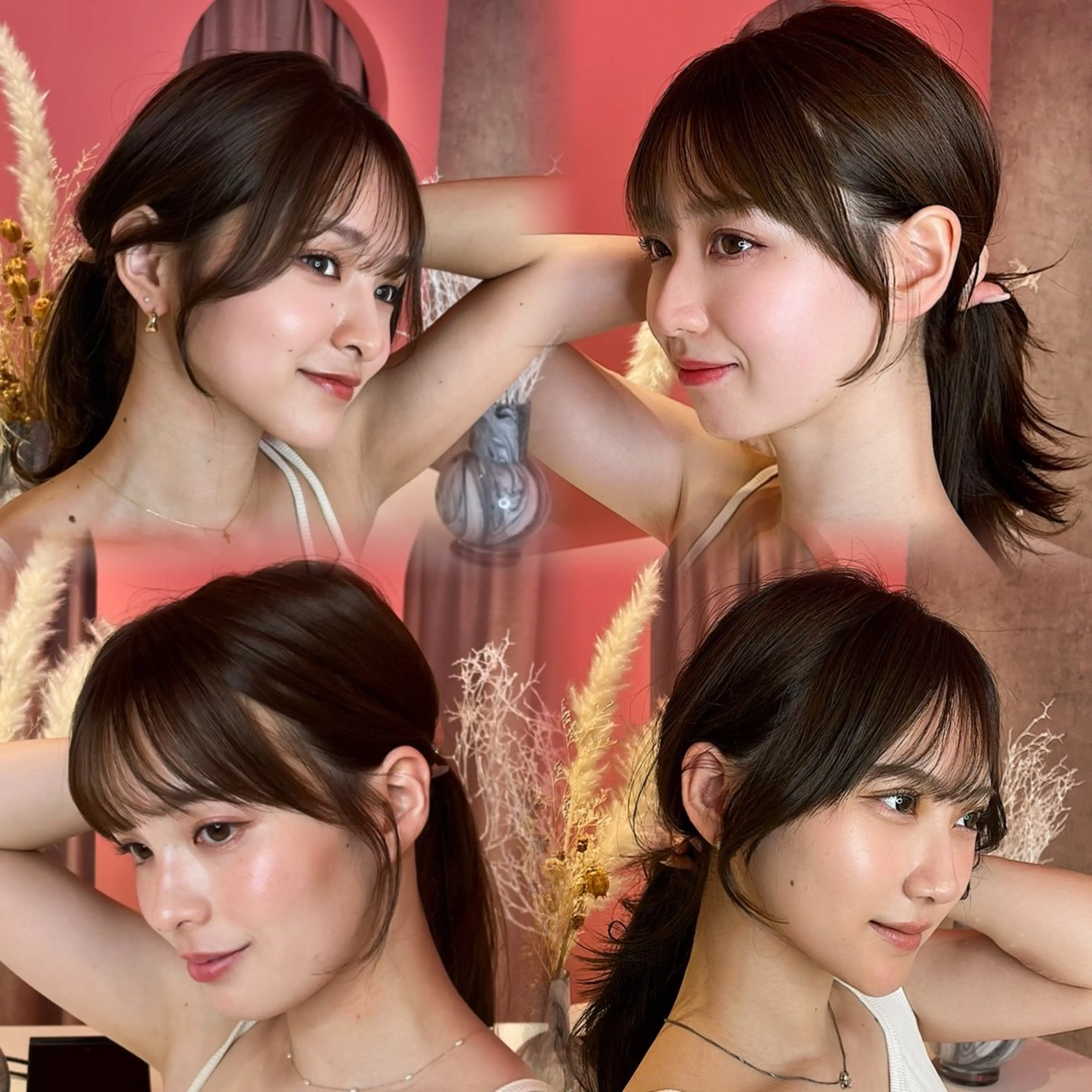 ミディアム カラー 山崎/ボブ縮毛矯正 レイヤー髪質改善のヘアスタイル