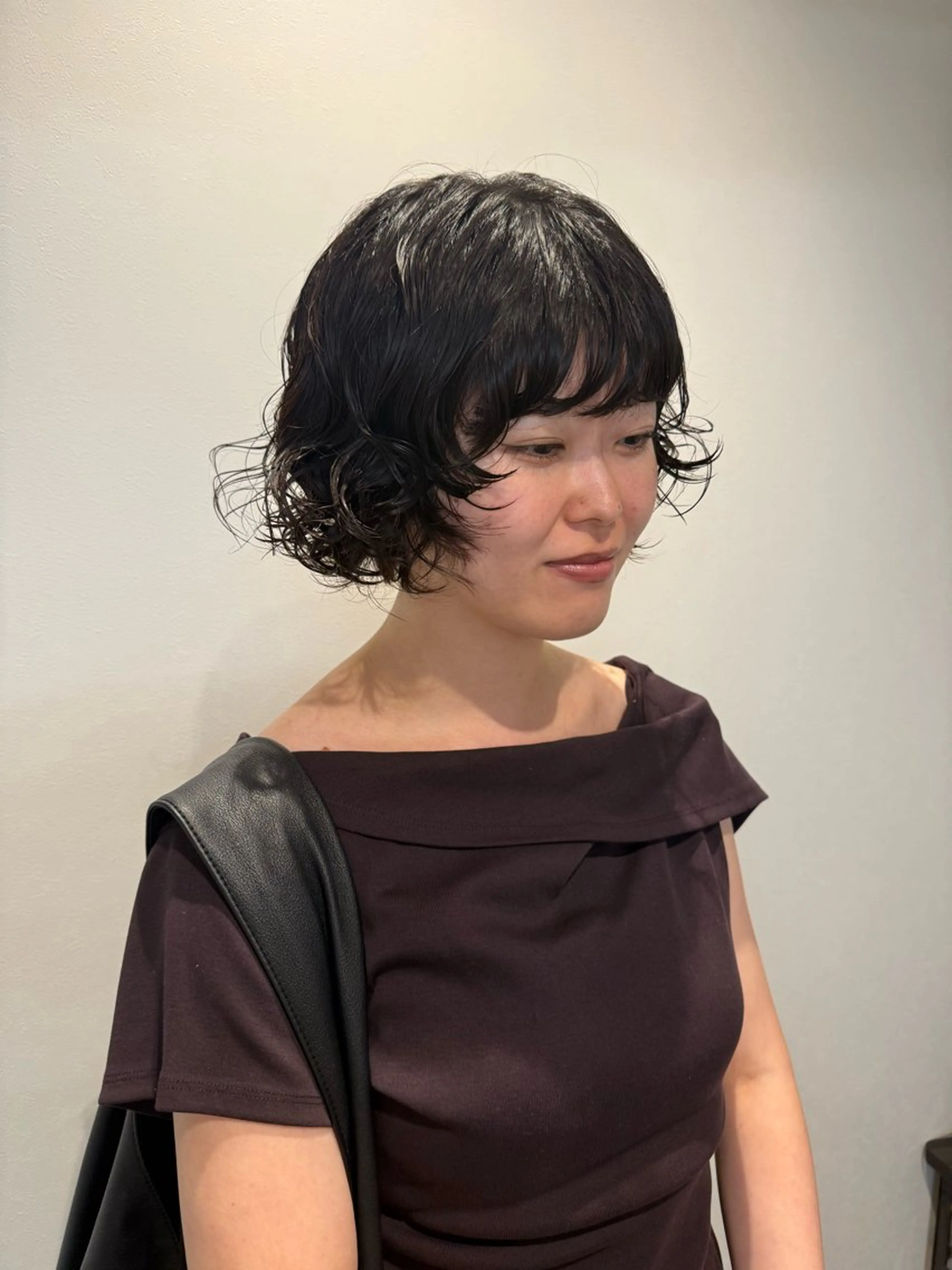 ミディアム カット パーマ トリートメント miwa/ボブパーマ /モードボブのヘアスタイル