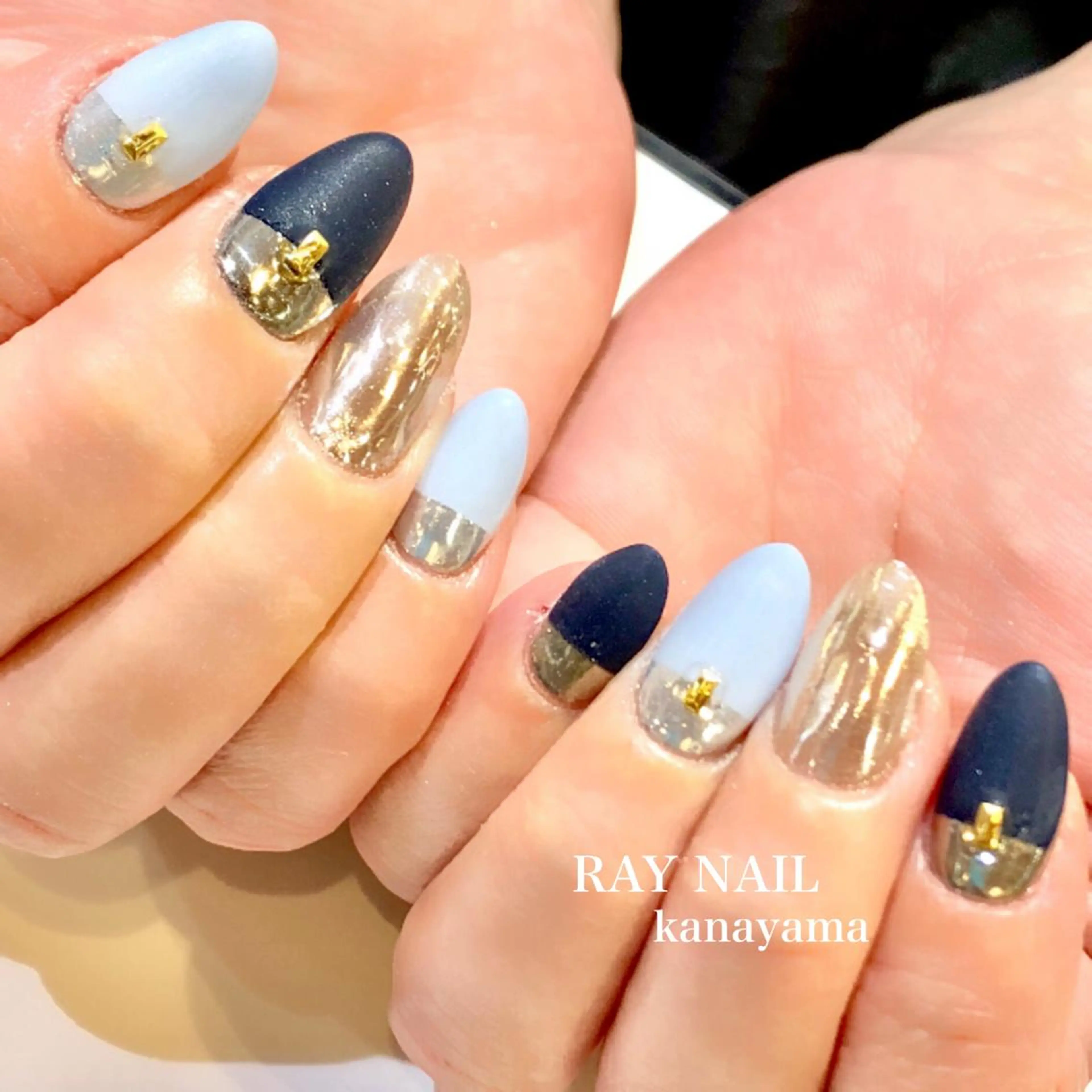 ネイル フレンチネイル マットネイル ミラーネイル Arowa 伊田のネイルデザイン