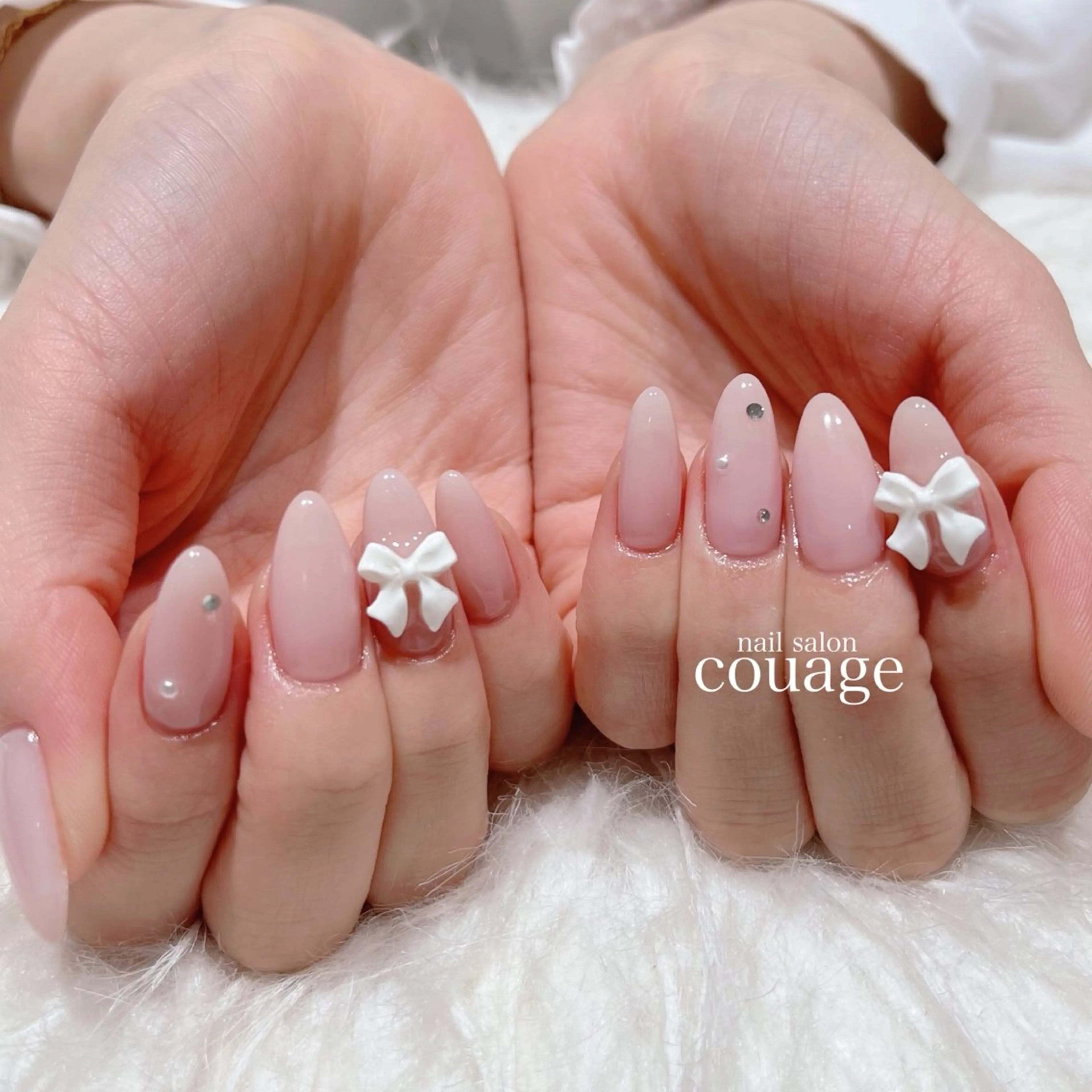ネイル リボン ハンドネイル ネイルサロンcourage所属・ネイルサロン courageのネイルデザイン