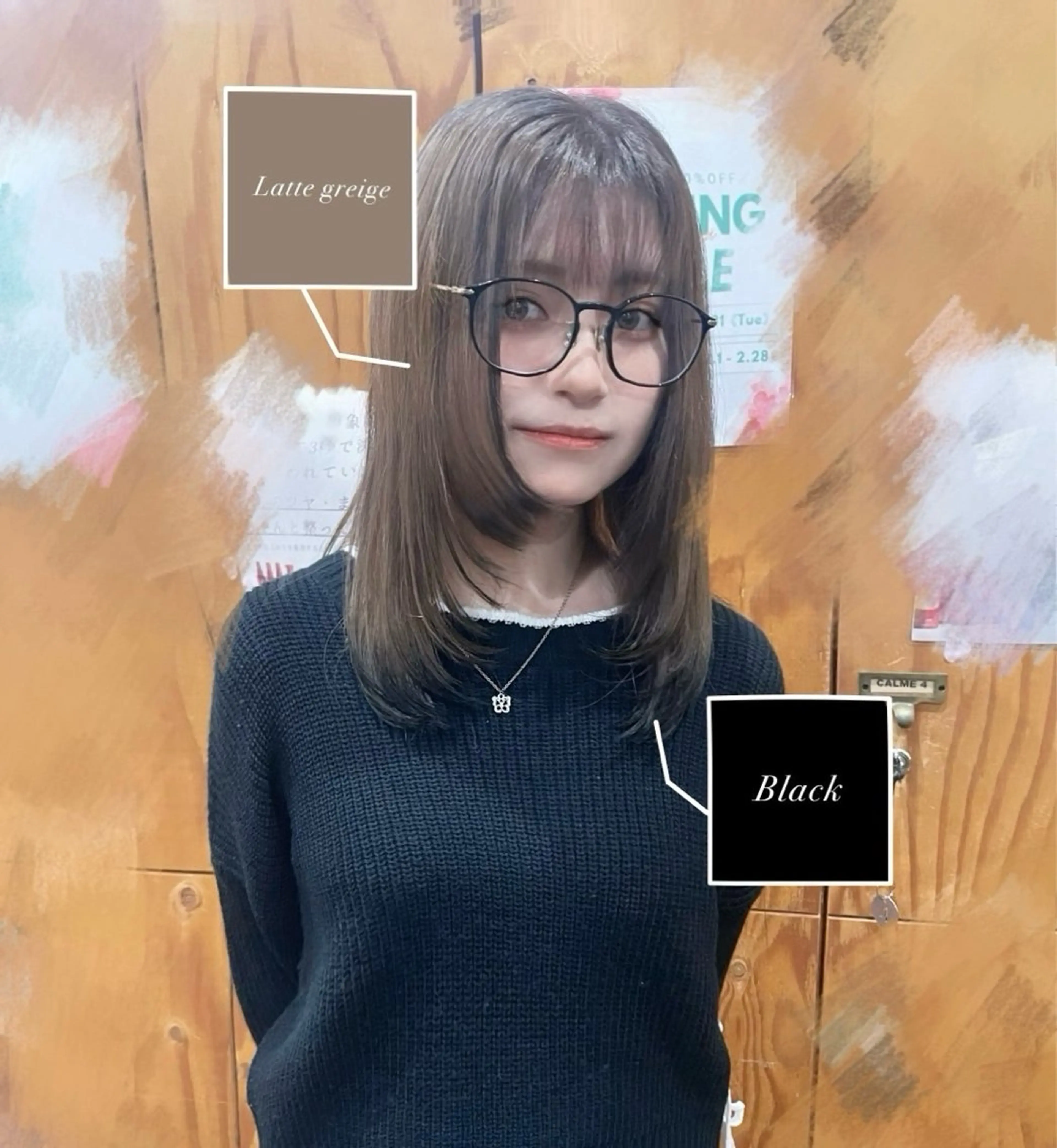 セミロング カラー ヘアカラー トリートメント ルプラボウ/ 聖花/透明感カラーのヘアスタイル