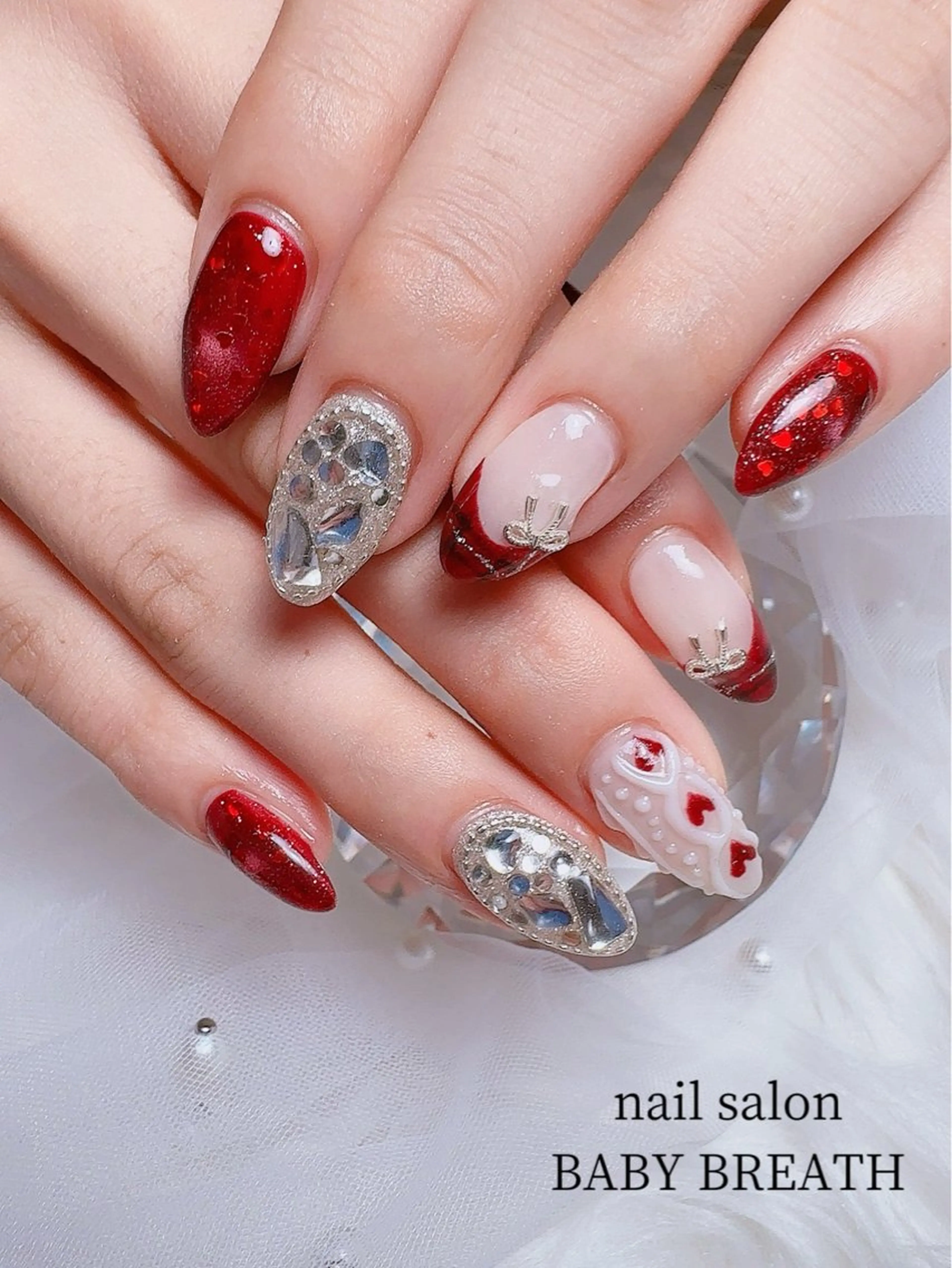 ネイル アートネイル フラッシュネイル フットネイル グラデーション ラメ(グリッター) ハンドネイル BABY  BREATH所属・y natsumiのネイルデザイン