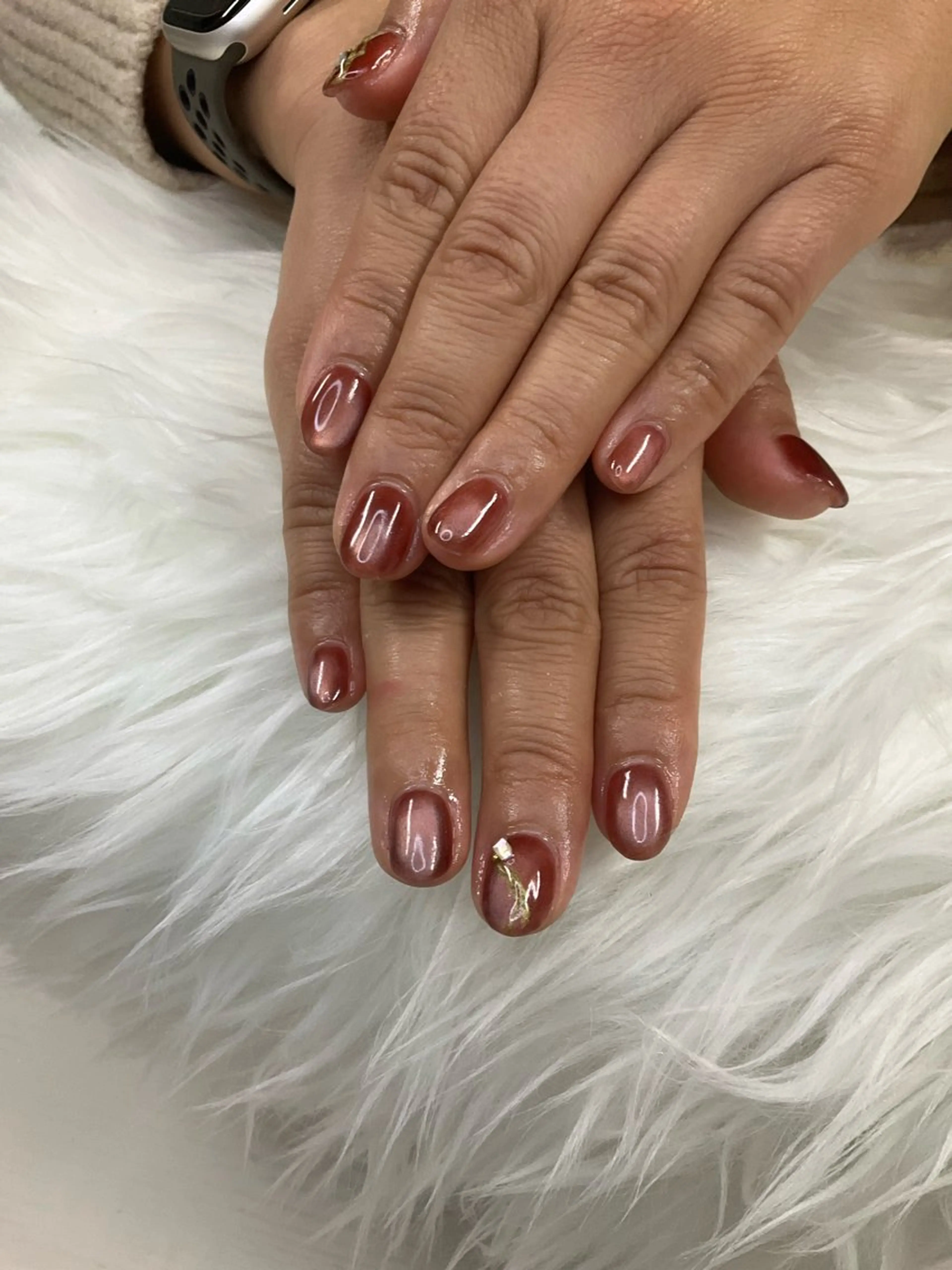 ネイル ゴールド マグネットネイル ハンドネイル Nail&Care LUMET【ルメ】のネイルデザイン