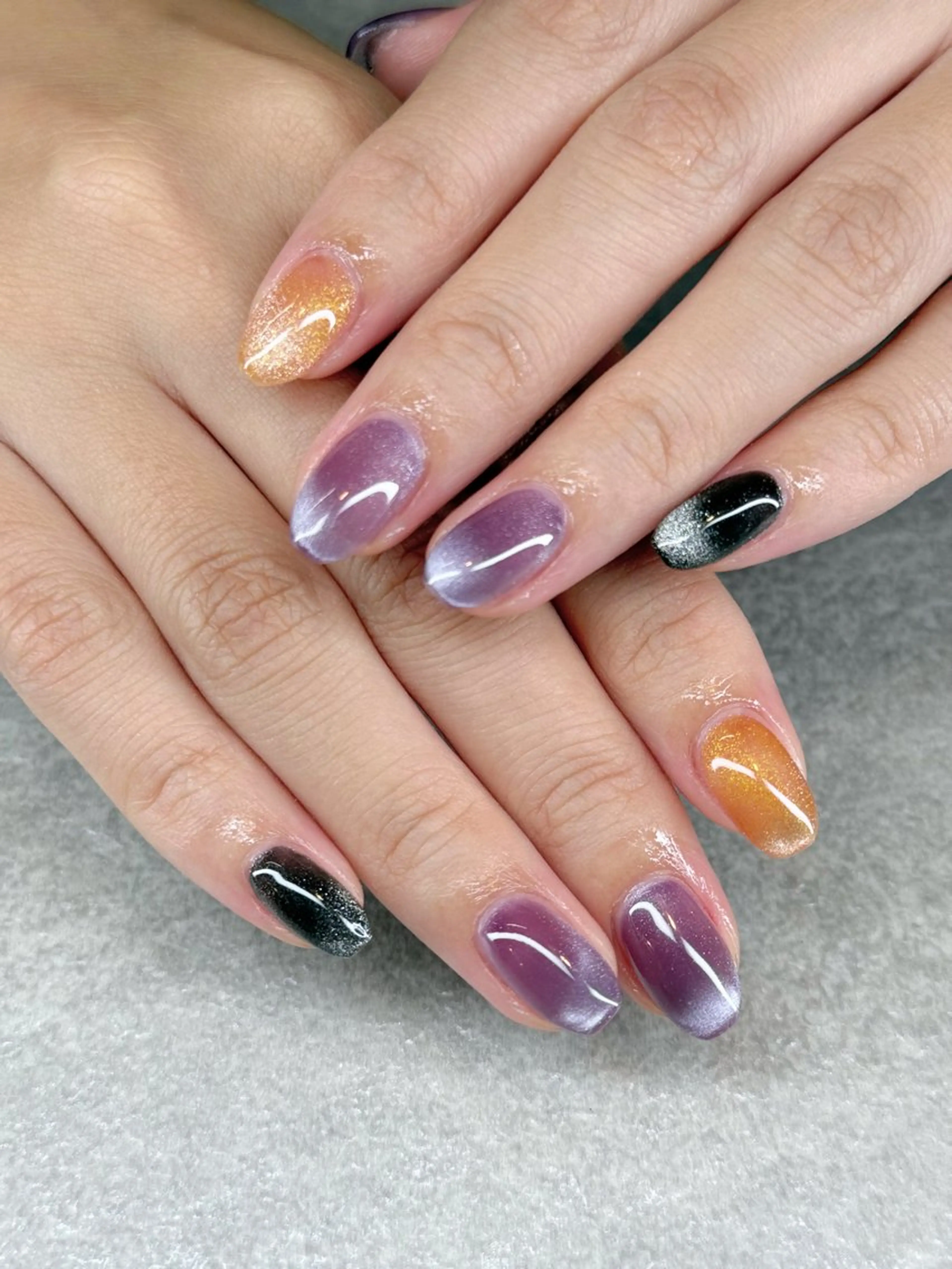 ネイル ハロウィン ハンドネイル Agate miku🎀‧₊のネイルデザイン