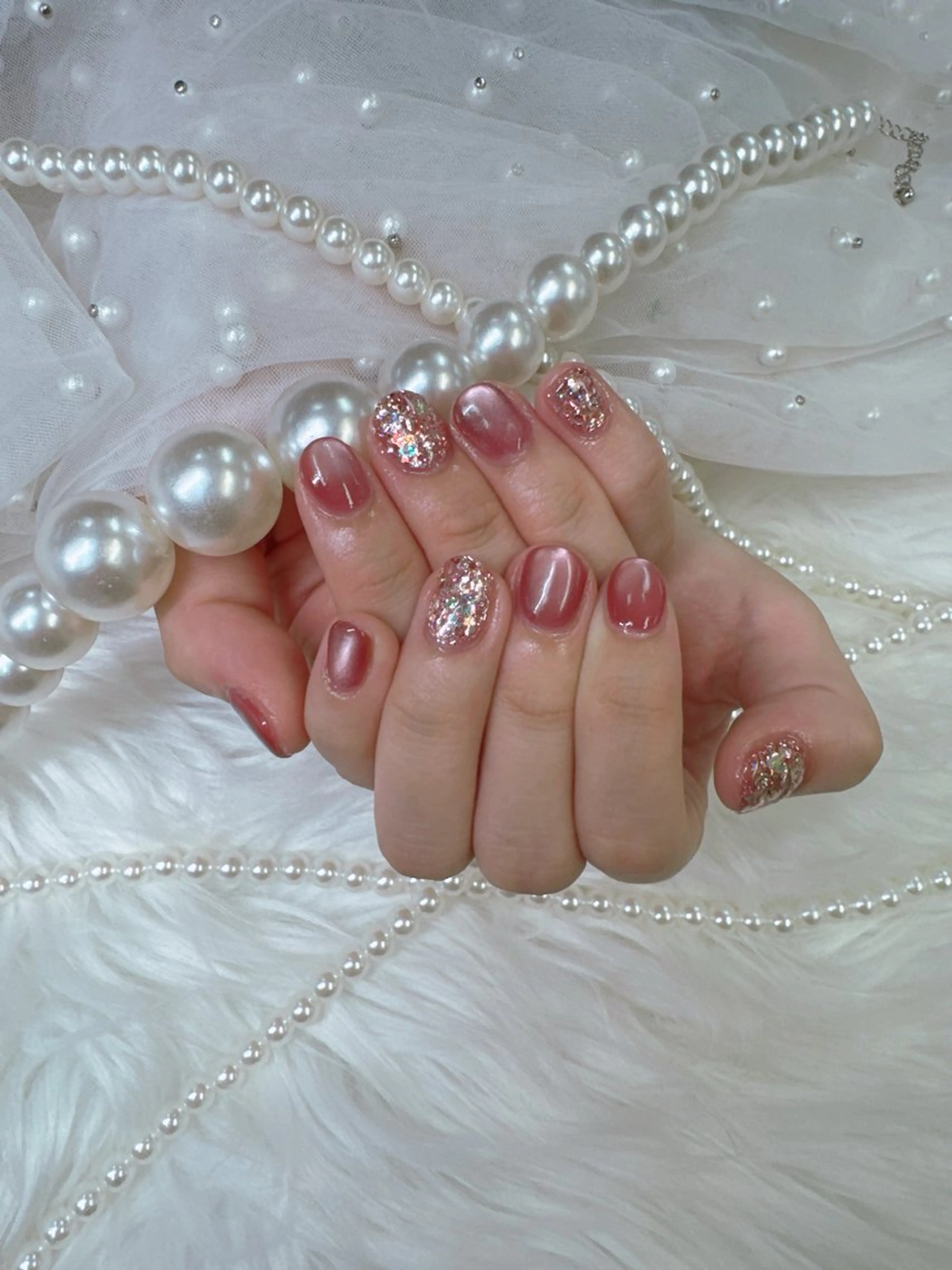 ネイル べっ甲ネイル フットネイル フレンチネイル ガラスフレンチ マグネットネイル クイーンズネイル銀座所属・Queeens nailのネイルデザイン