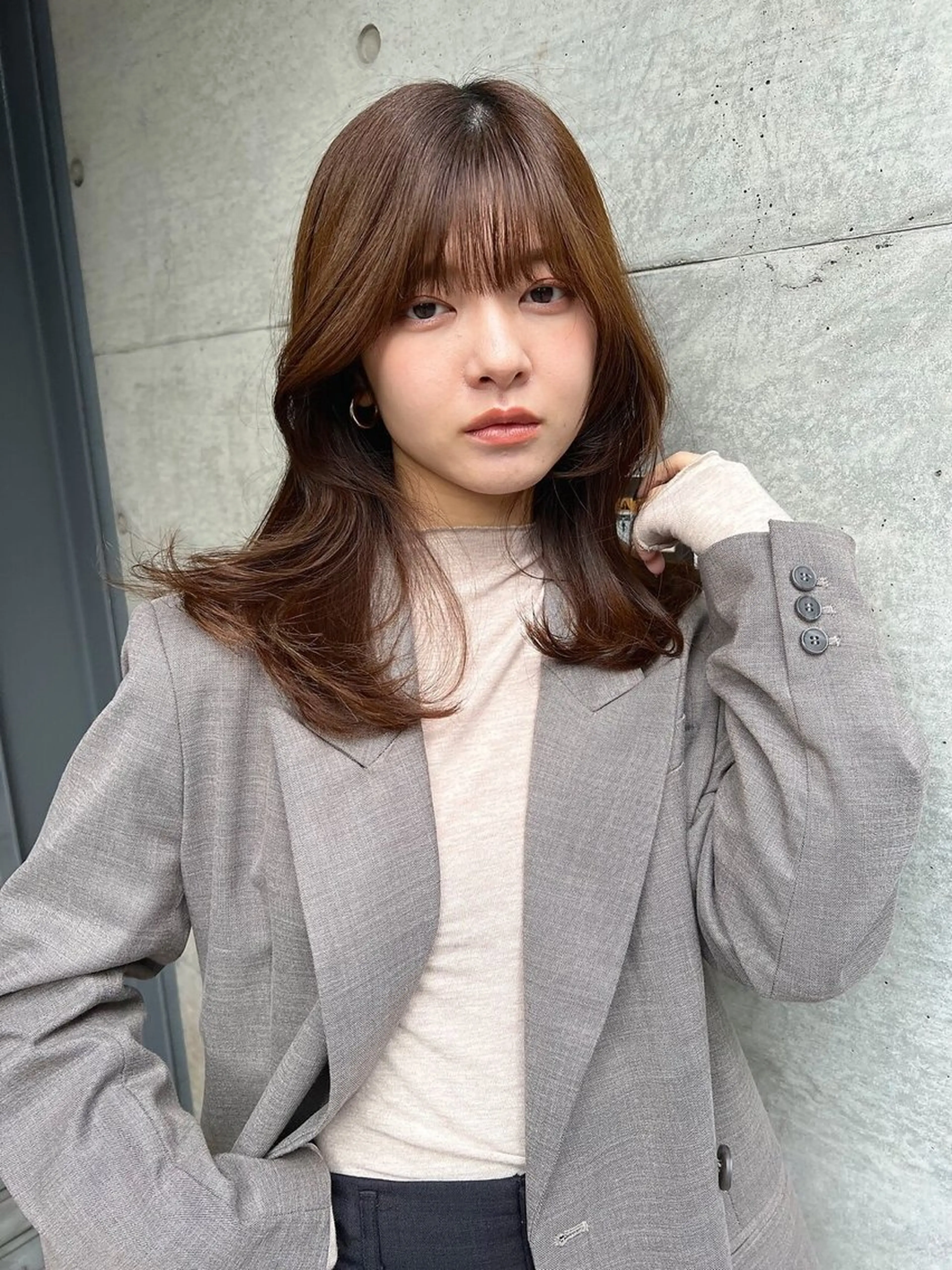 セミロング 顔まわり/艶カラー/ 🤎himari🤎のヘアスタイル