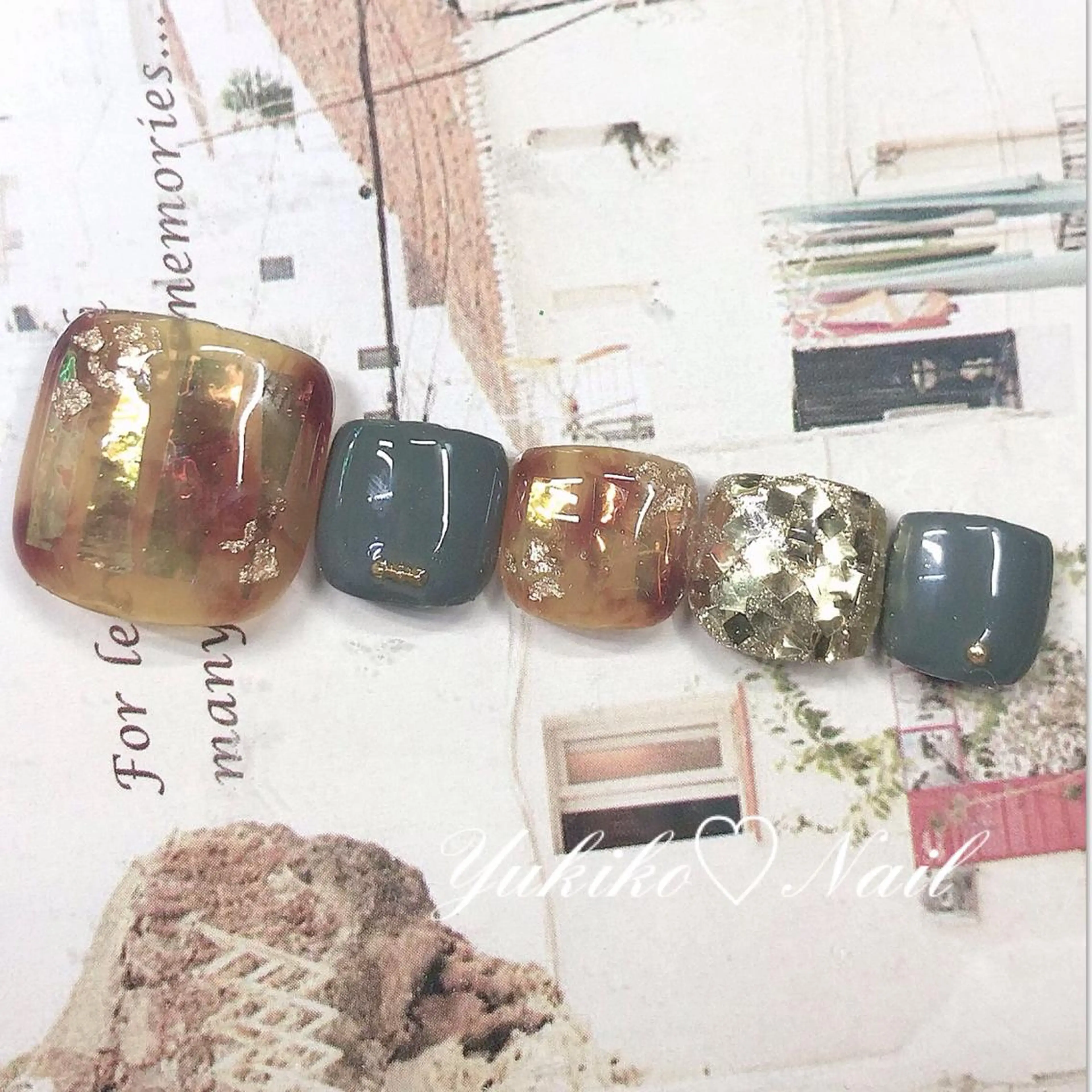 ネイル フットネイル ホログラムネイル ユキコ ネイルのネイルデザイン