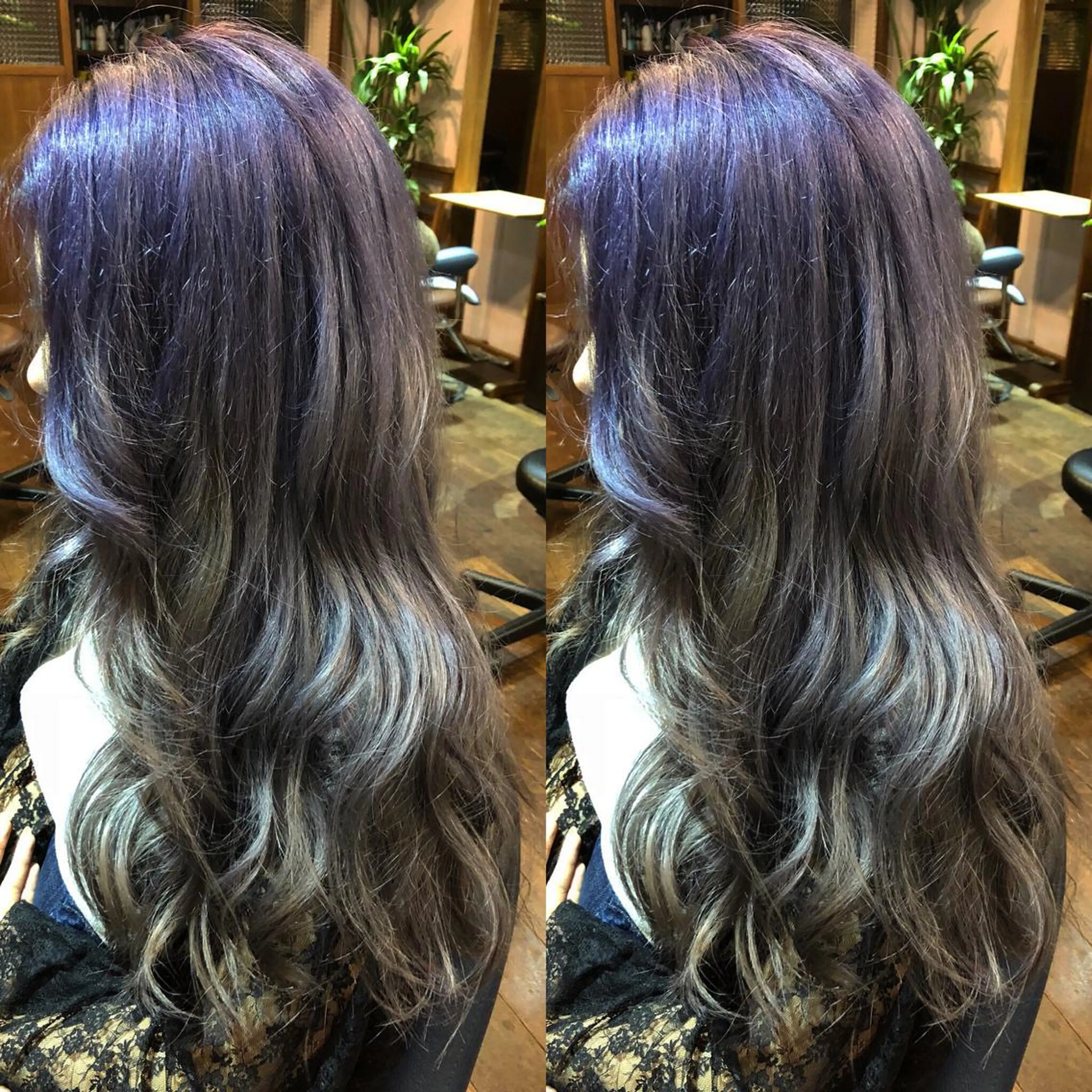 ロング カラー アッシュ グラデーションカラー パープルカラー パープルアッシュ period.所属・艶髪/髪質改善 🤍kumikoのヘアスタイル