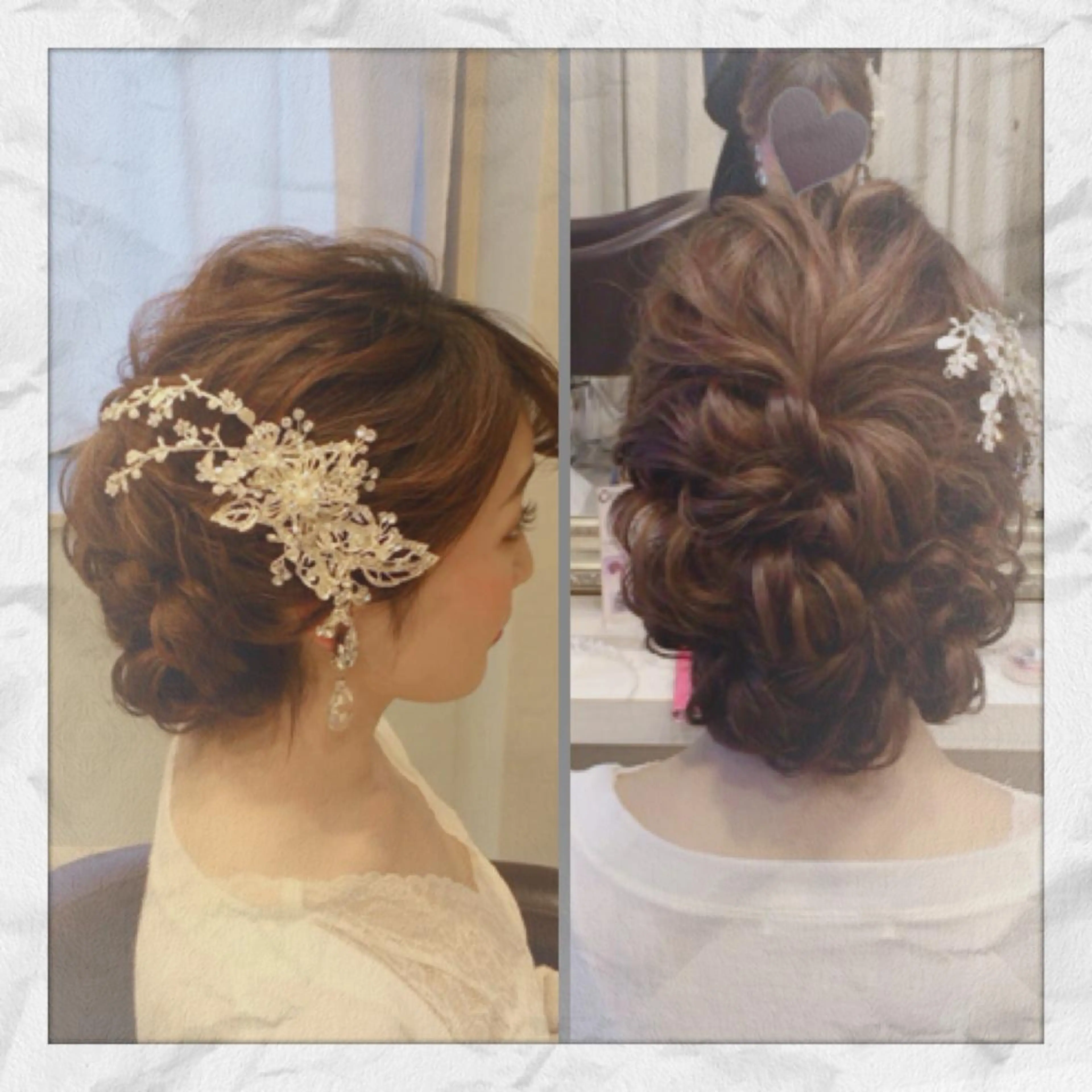 セミロング ヘアアレンジ 結婚式・ブライダル ヘアセット ヘアセット/着付け 𓇼 松本 夏美𓇼のヘアスタイル