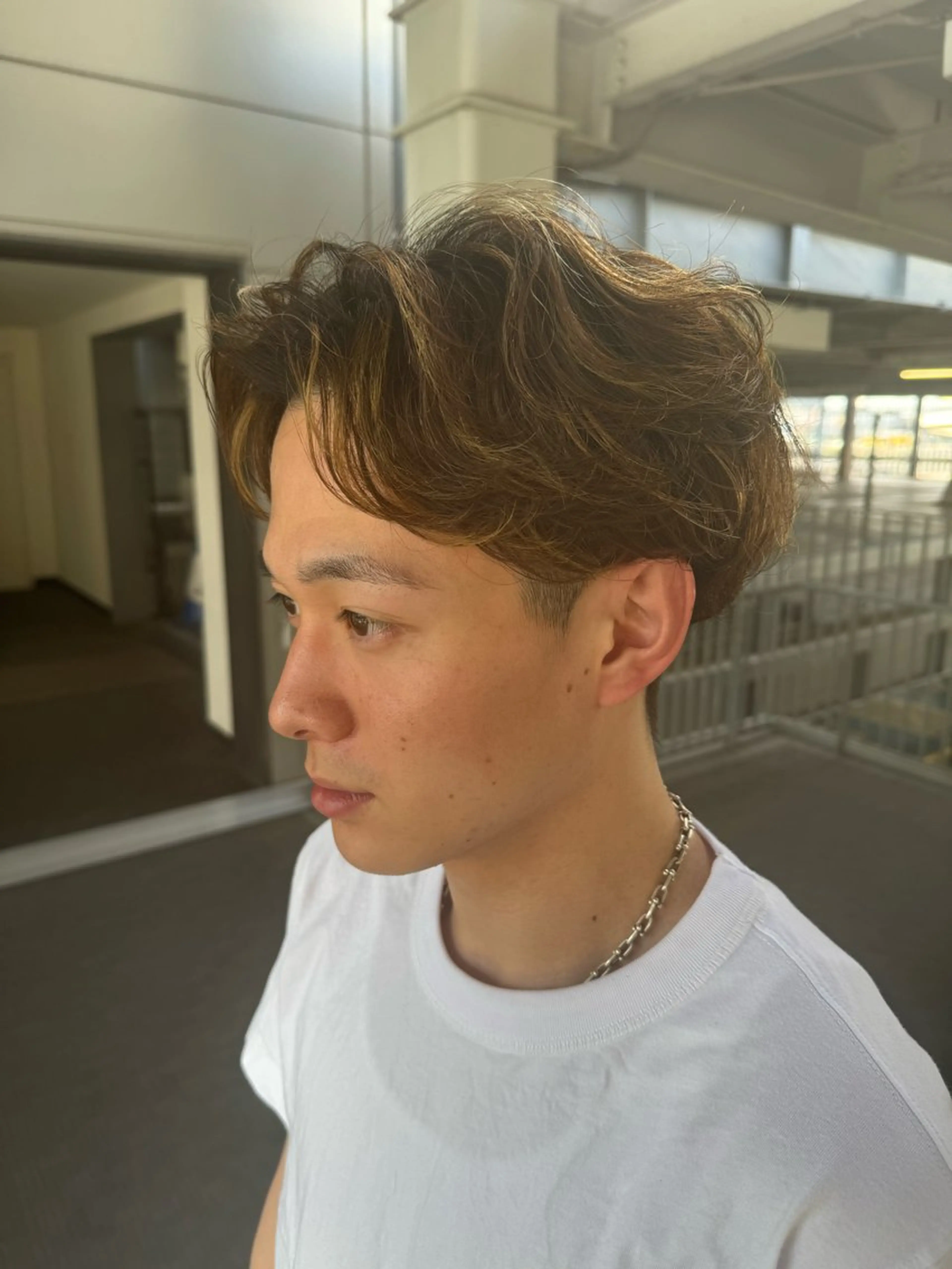 ショート パーマ メンズ GO TODAY 心斎橋edel店所属・白髪ぼかし/髪質 改善/KOMORIのヘアスタイル