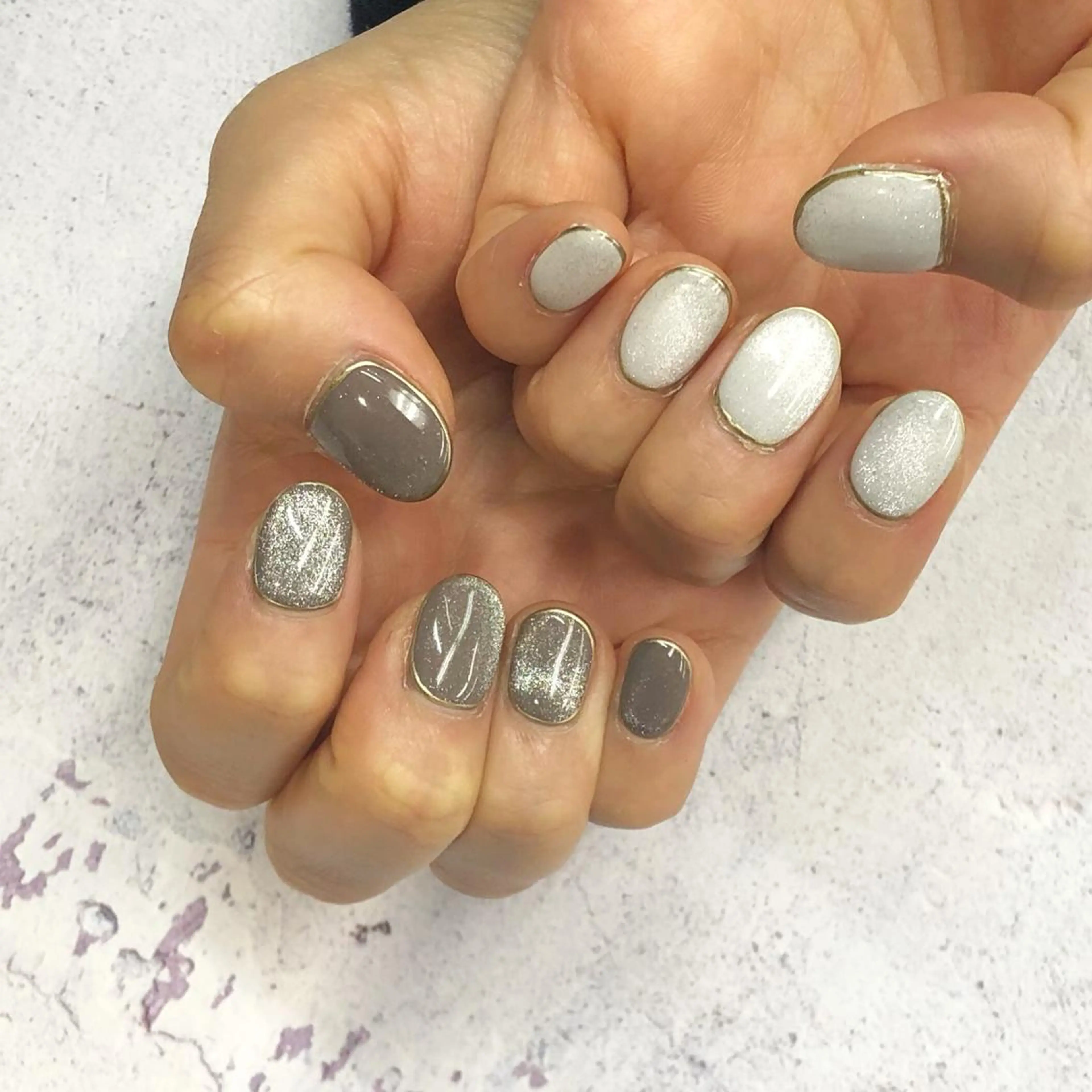 ネイル アートネイル フラッシュネイル ジェルネイル ラメ(グリッター) マグネットネイル nailstudio eviz新宿店のネイルデザイン