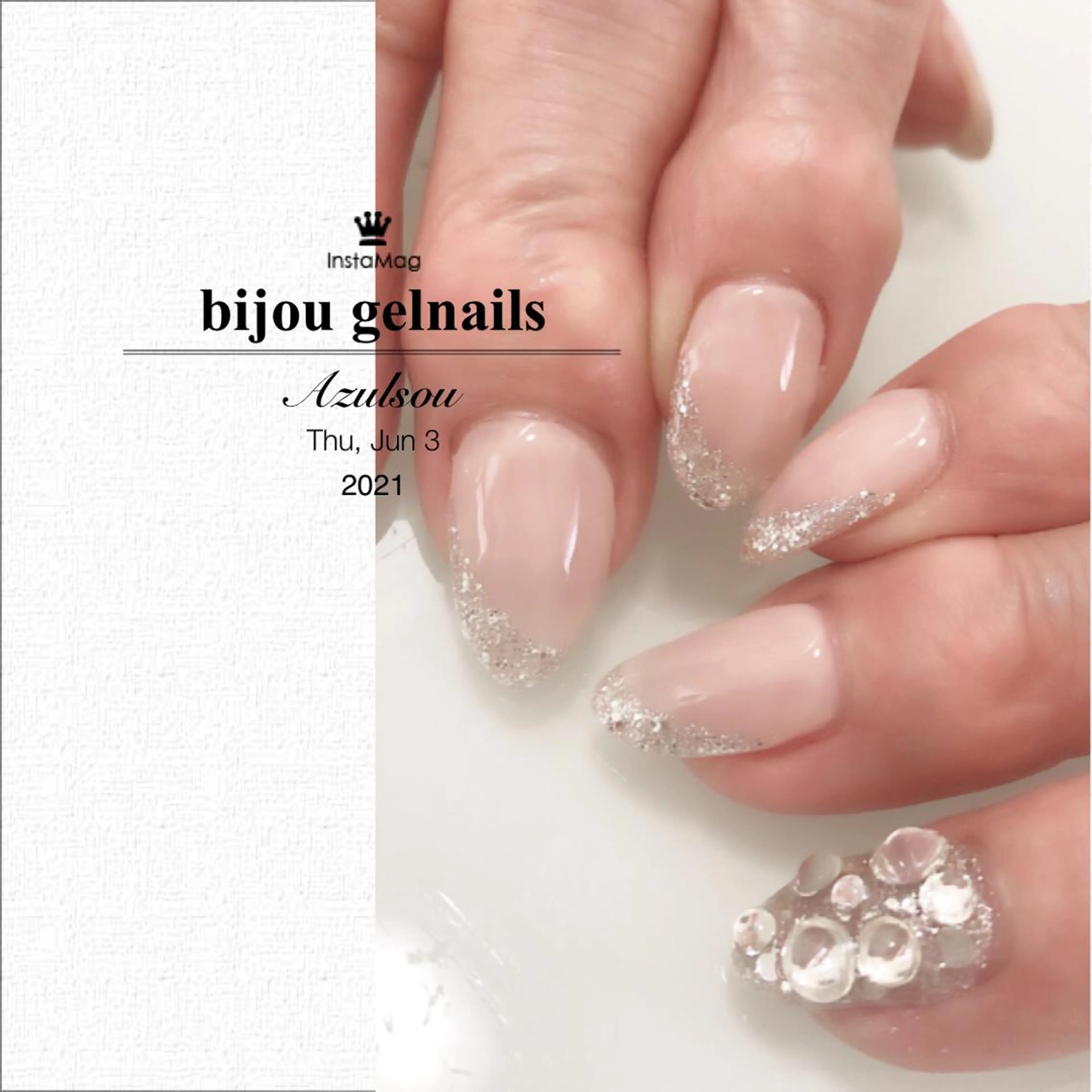 ネイル 桜ネイル フレンチネイル ジェルネイル ガラスフレンチ パステルネイル Azulsou 廣川愛のネイルデザイン