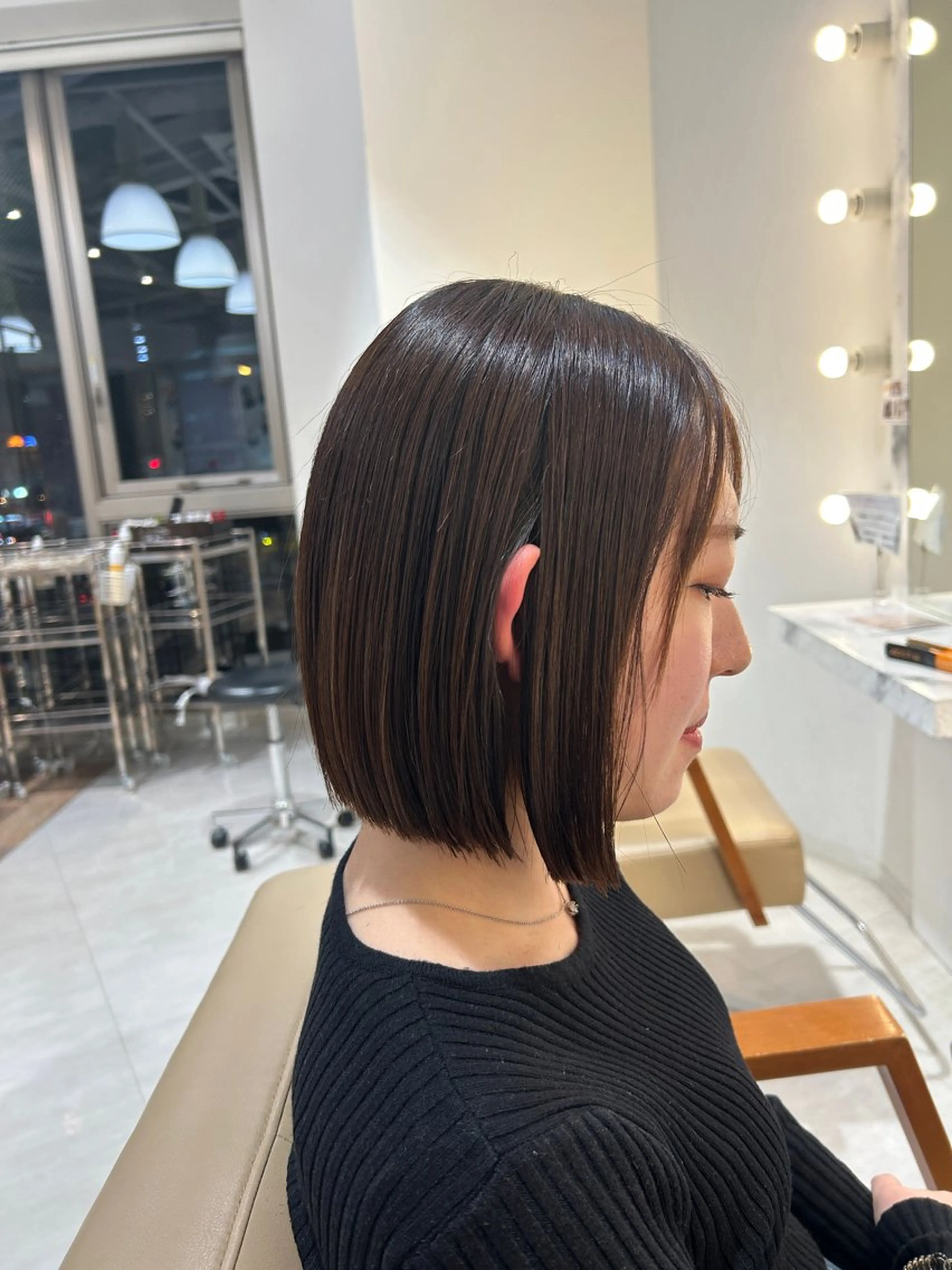 ショート カラー ボブ 髪質改善 タンバルモリ カット 野田阪神/レイヤー/ ハイライト/yuuのヘアスタイル